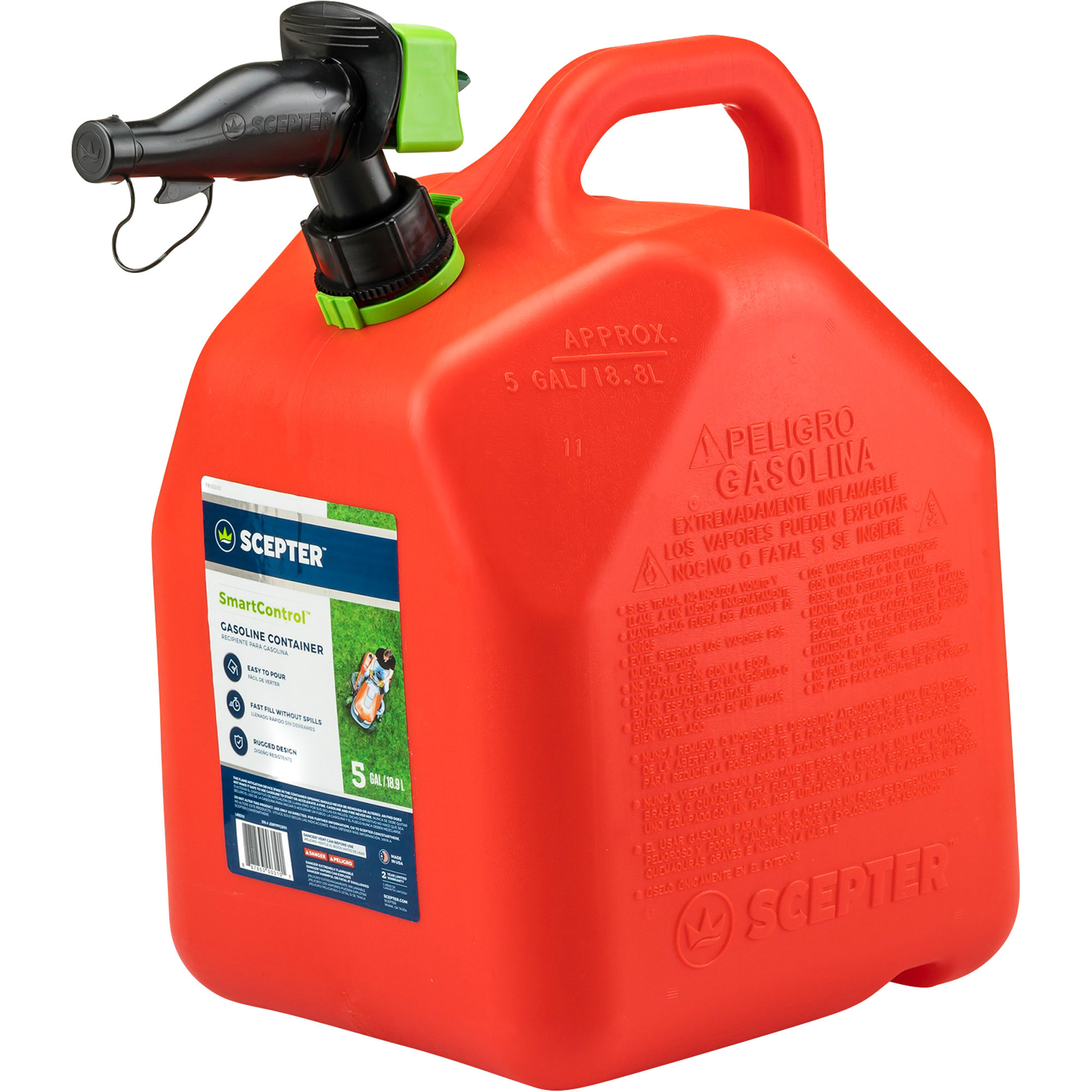 Scepter Smart Control Gasoline Fuel Can, 5-Gallon, Red, Model# FR1G501 ...