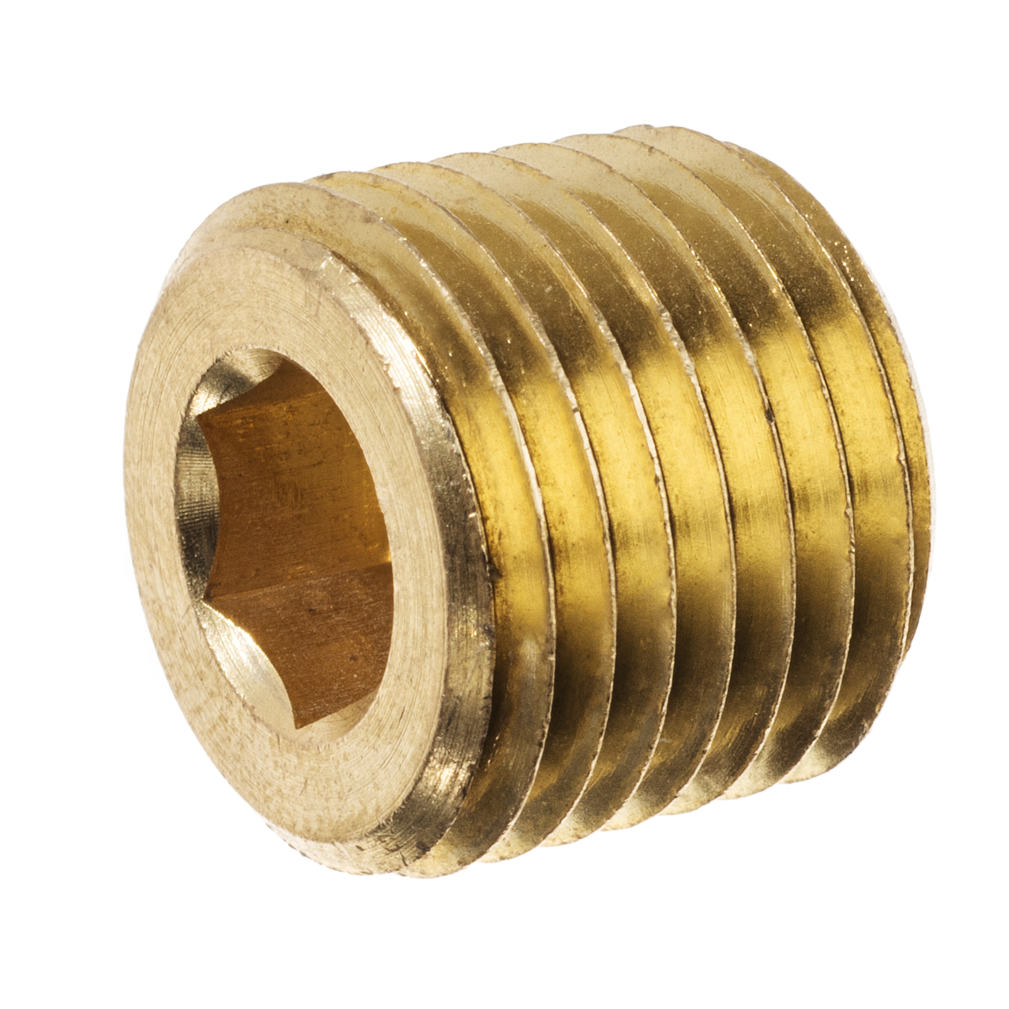 Tee Socket Plug Pipe Fitting - Brass - Instrumentation - Hex Socket Plug - 3/4\