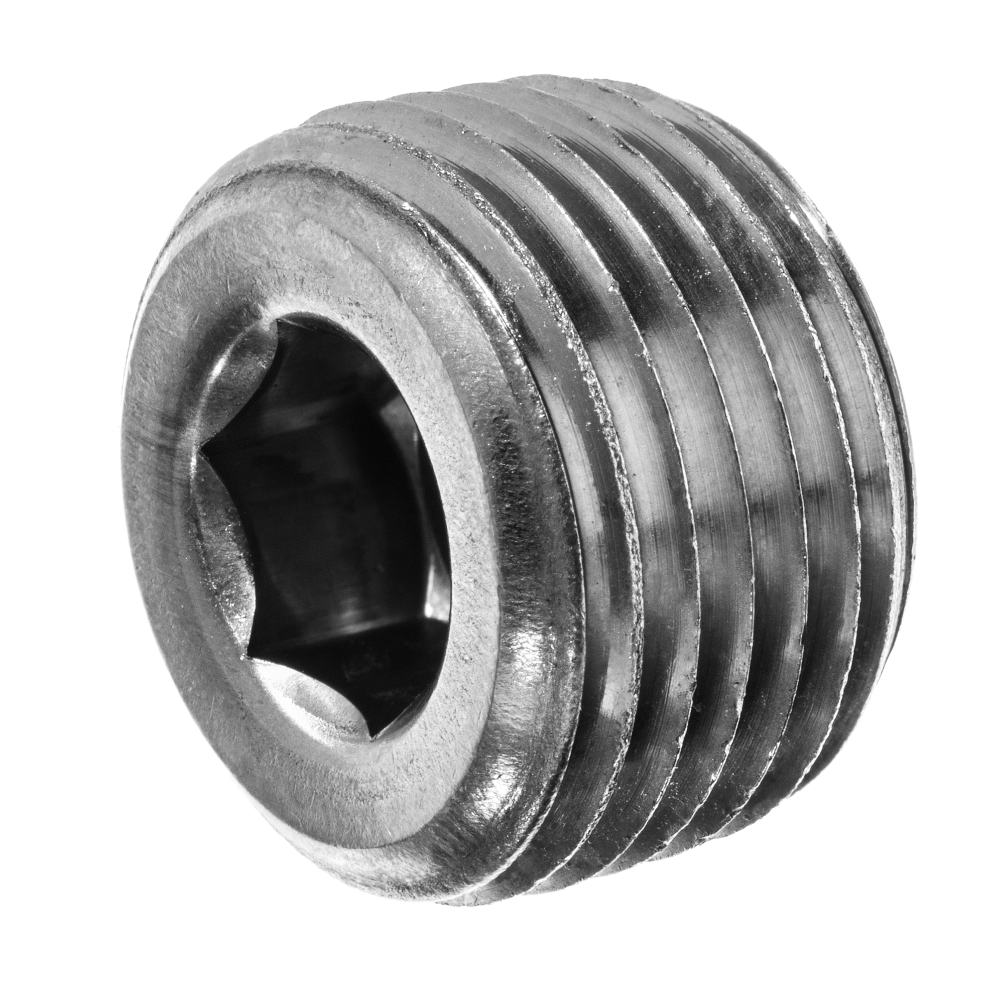 Tee Socket Plug Pipe Fitting - 304 Stainless Steel - Class 150 - Hex Socket Plug - 1-1/ ...
