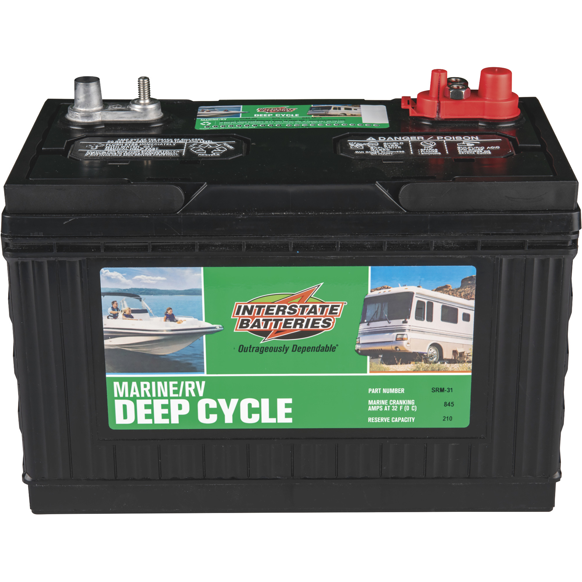 Interstate Batteries Marine/RV Battery, Group Size 24M, 12 Volts, Model ...