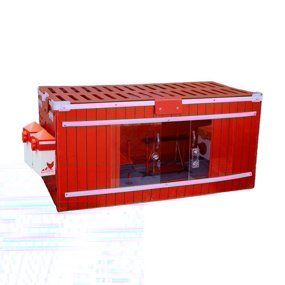 RentACoop, Big Red Barn Brooder All-In-One Set, Complete with 2 Feeders, 2 Waterers, Heating Plate, Swing, Jute Liner, and Hatchling LIners, Model# BR-LARG-SET