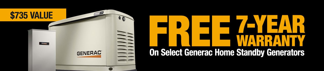Northern Tools - FREE 7-Year Warranty on Select Standby Generators!