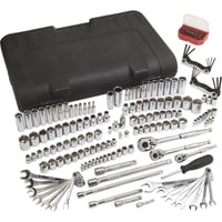 Klutch SAE/Metric Mechanic's Socket Set, 189 Pcs., 1/4in., 3/8in. & 1/2in.  Drive