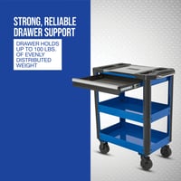 Strongway 3-Tier Tool Cart with Drawer, 880-Lb. Capacity, 5in. x