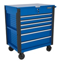 Strongway 34in. Tool Cart with 6 Drawers, 1000-Lb. Capacity, 5in