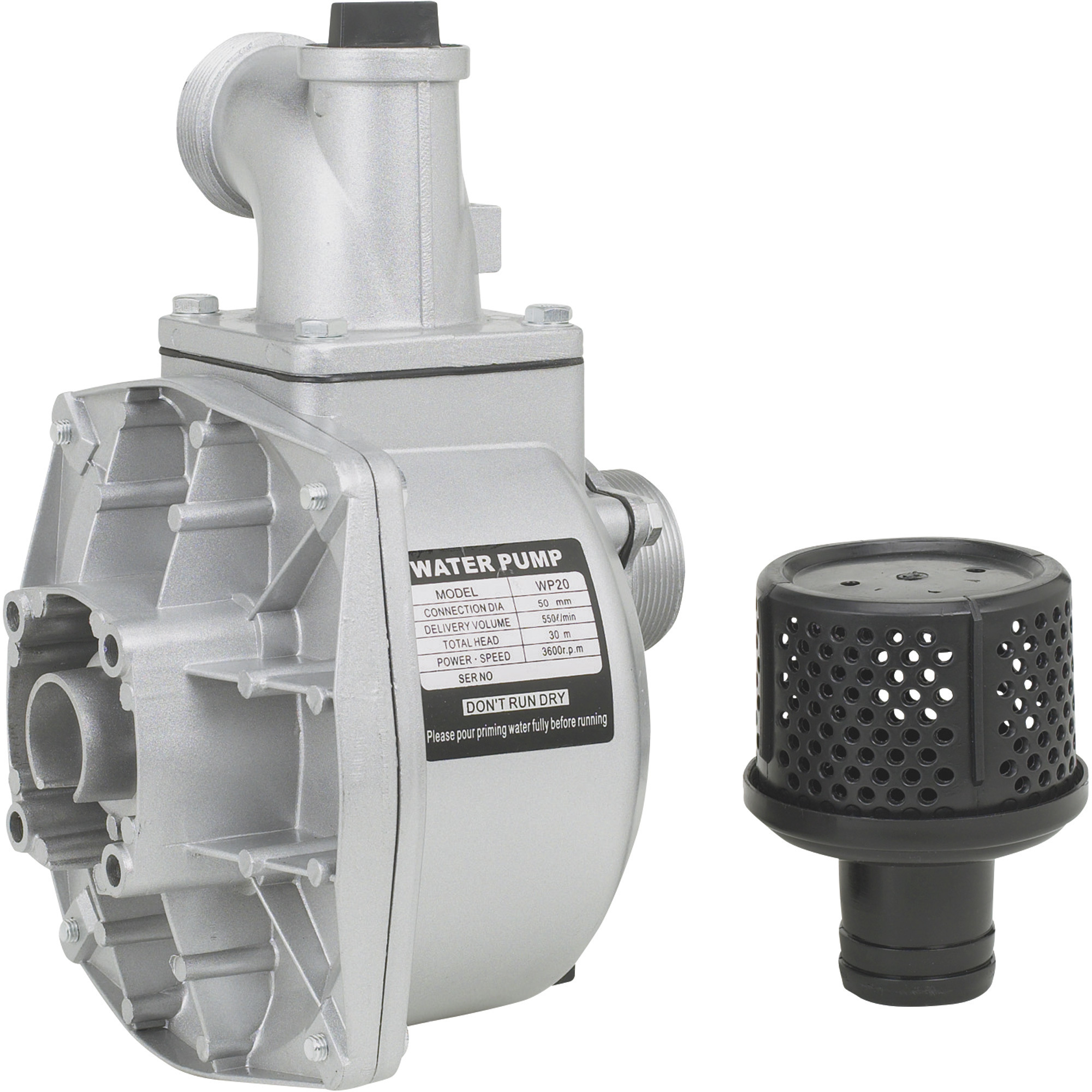 Semi-Trash Water Pump Only for Threaded Shafts, 2in Ports
