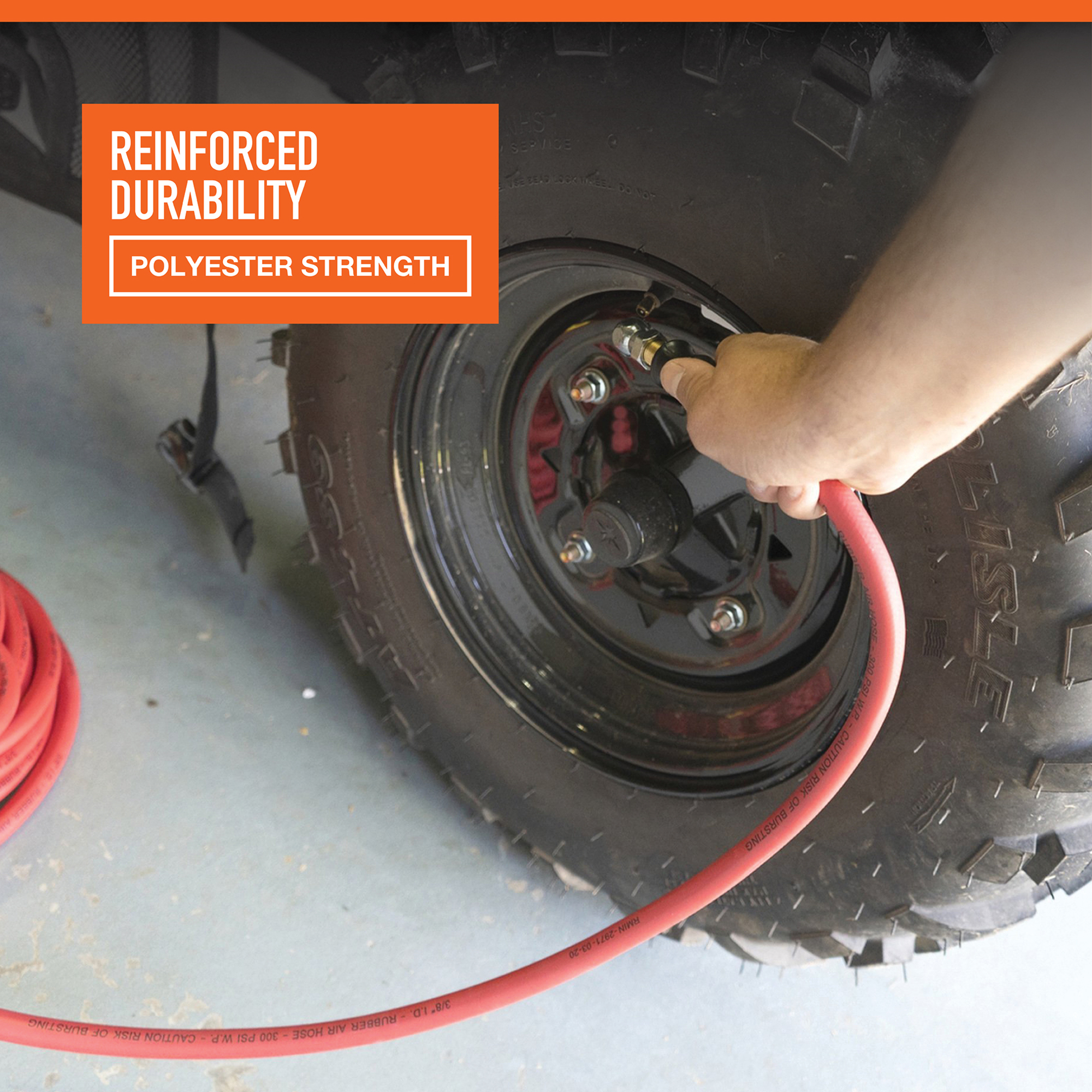 Ironton Rubber Air Hose, 3/8in. x 25ft., 300 PSI