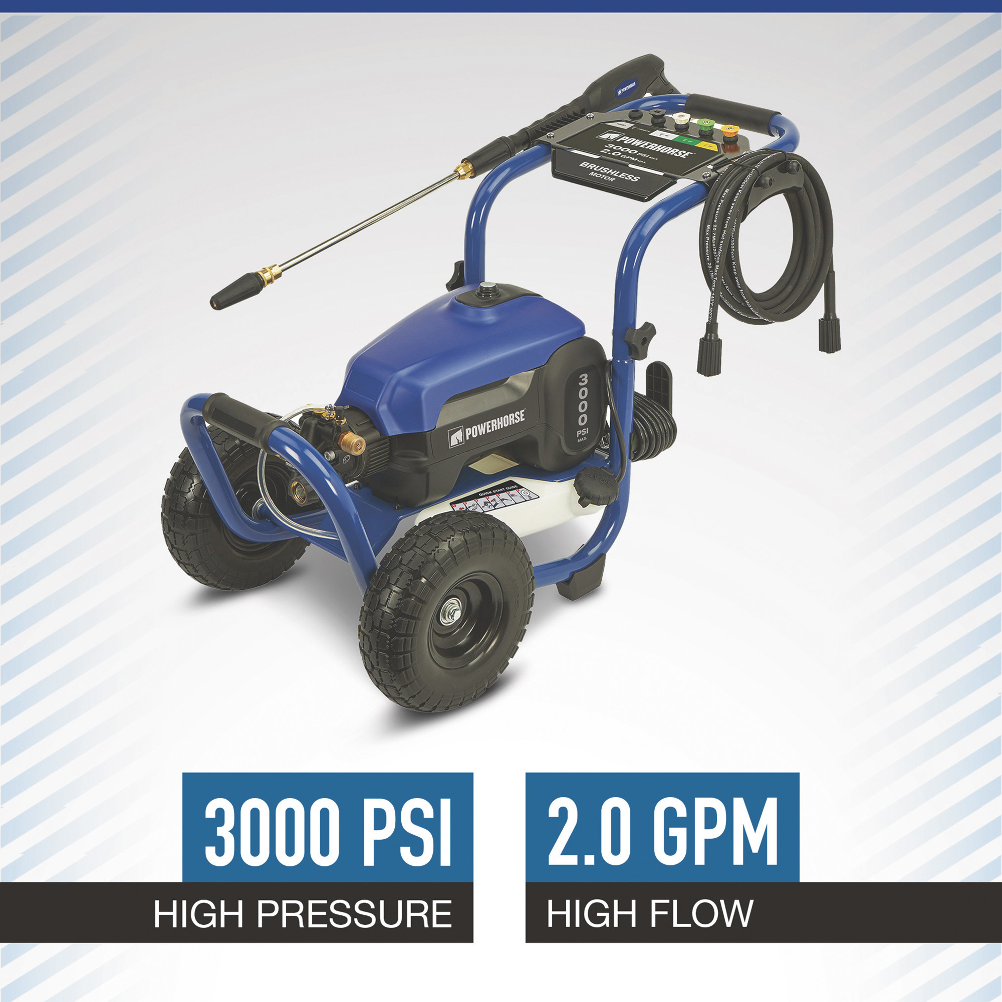 Powerhorse Portable Electric Cold Water Pressure Washer, 3000 PSI, 2.0 GPM,