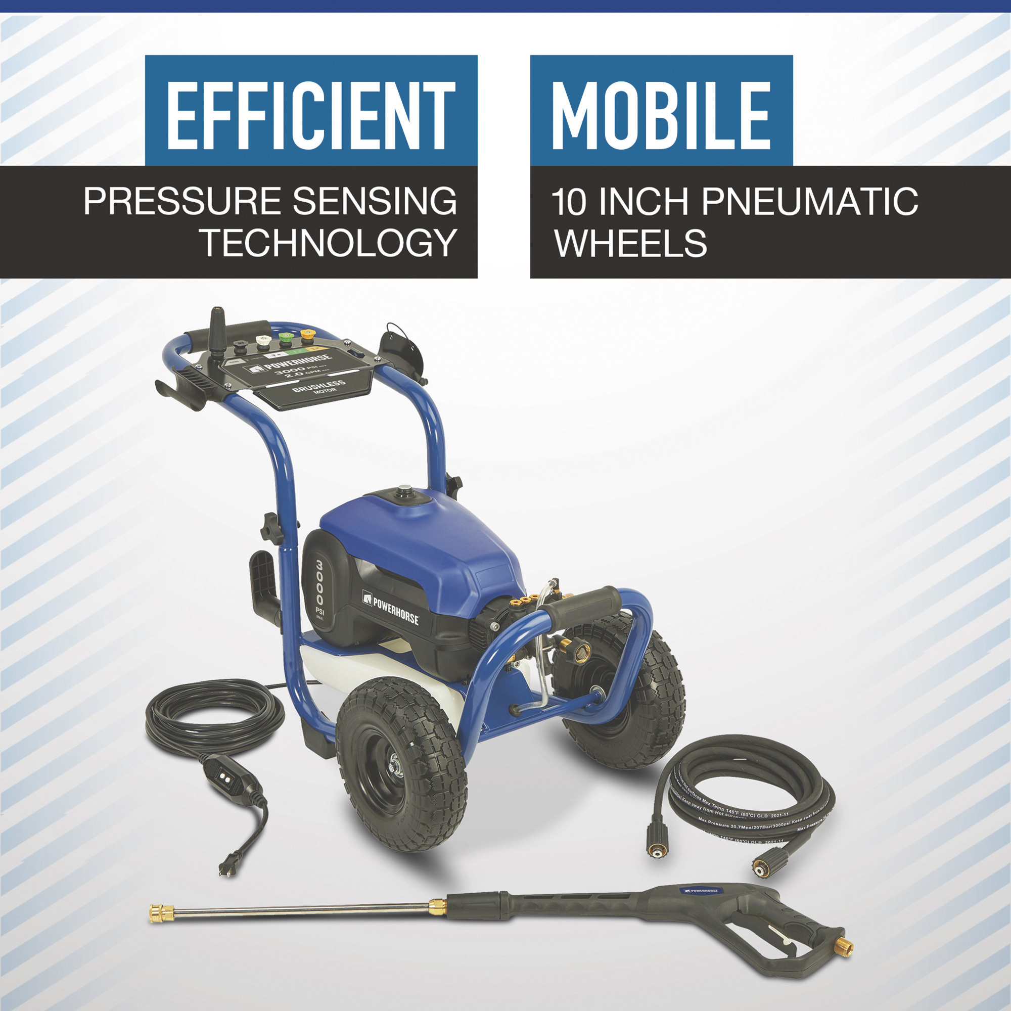 Powerhorse Portable Electric Cold Water Pressure Washer, 3000 PSI, 2.0 GPM,