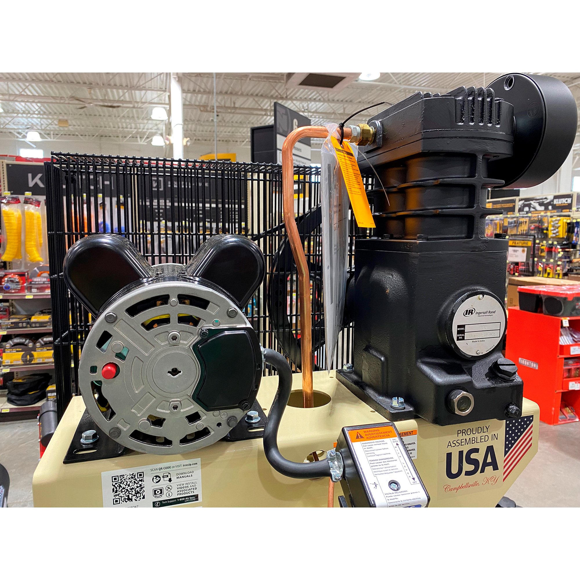 Ingersoll Rand Electric Stationary Air Compressor, 5 HP,  230 Volt, 1 Phase,
