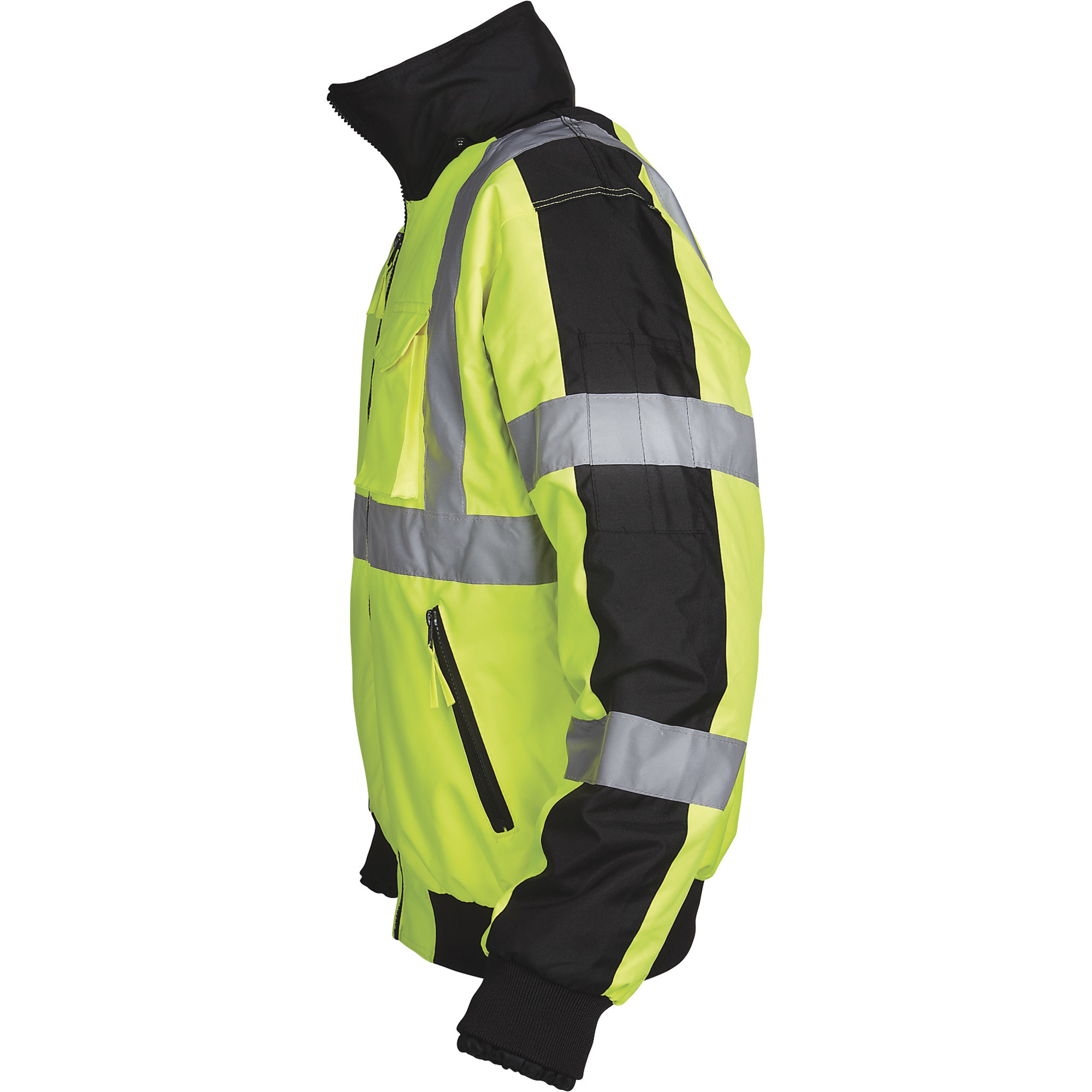Utility Pro Men's Class 3 High Visibility Bomber Jacket, Lime/Black, Medium,