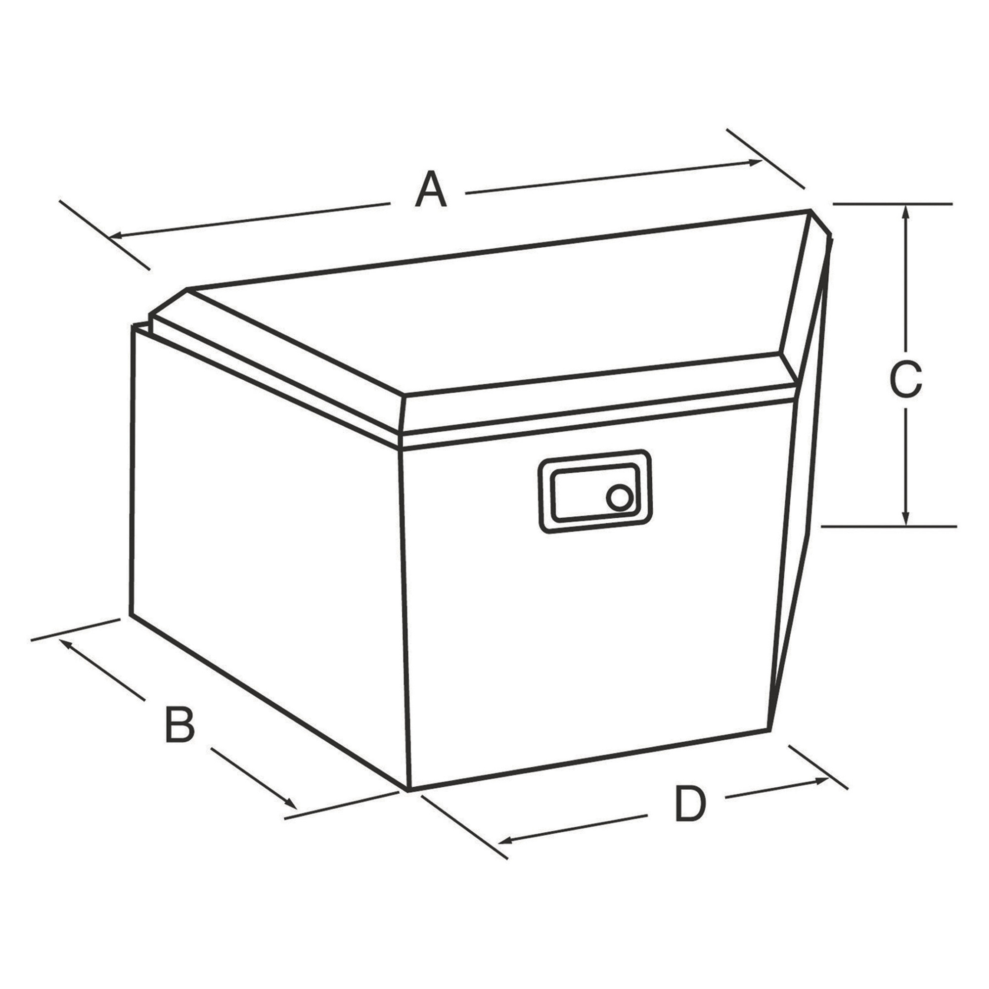 Northern Tool Trailer Tongue Box, Aluminum, Gloss Black, Paddle Latch, 34in. x