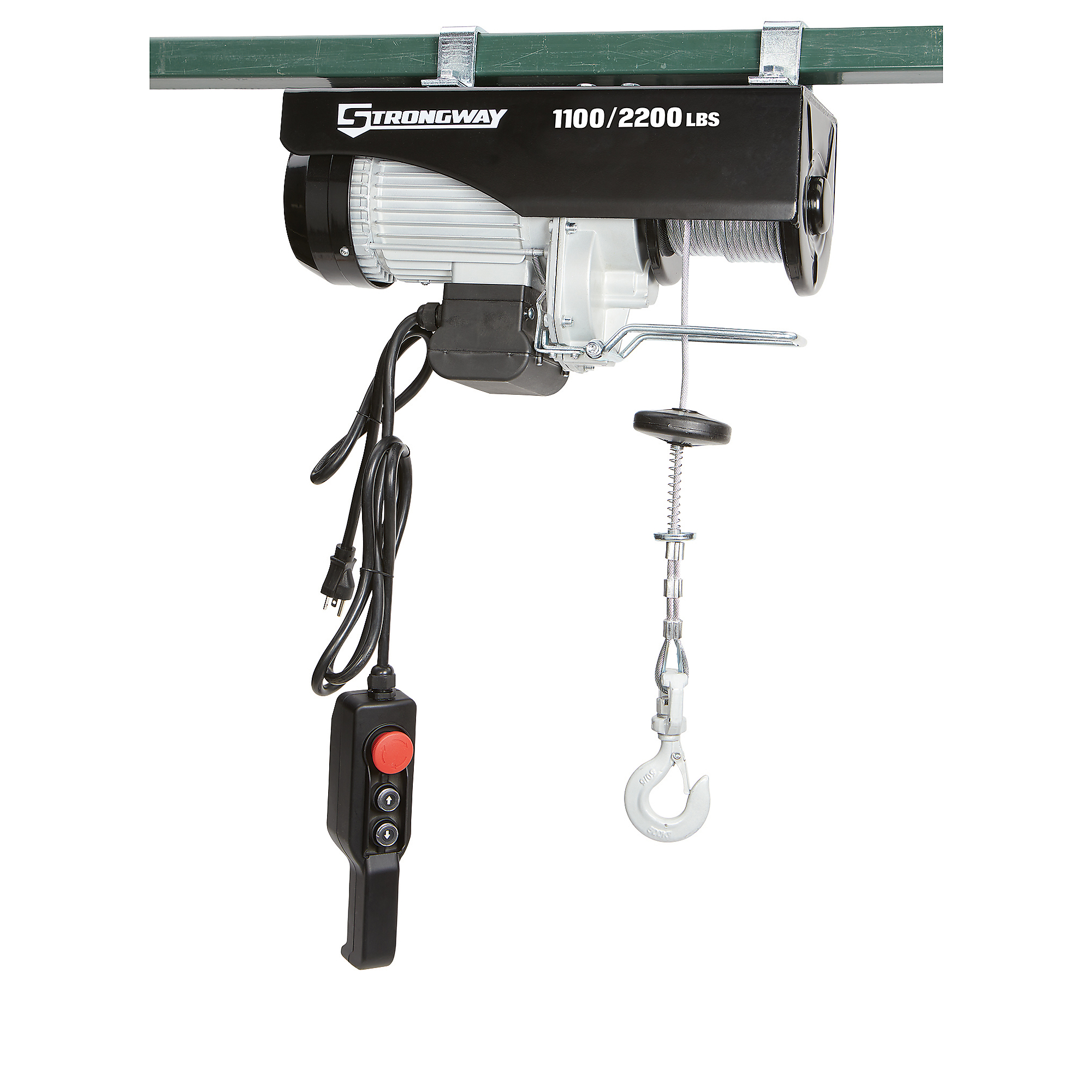 Strongway Electric Cable Hoist, 1100-Lb. Single-Line Capacity/2200-Lb.