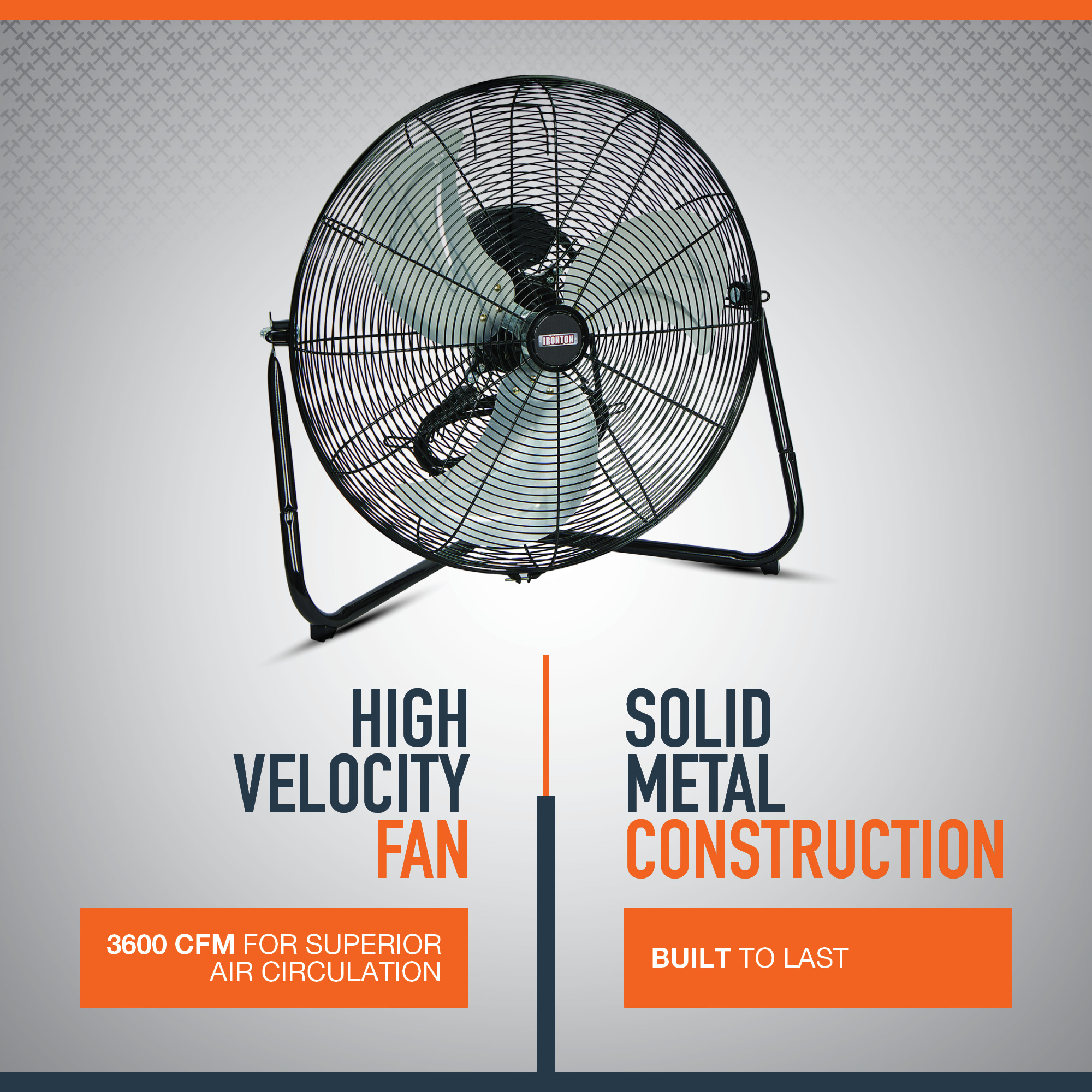 Ironton High-Velocity Indoor Floor Fan, 20in., 3600 CFM, 120 Volts - Bild 3 von 12