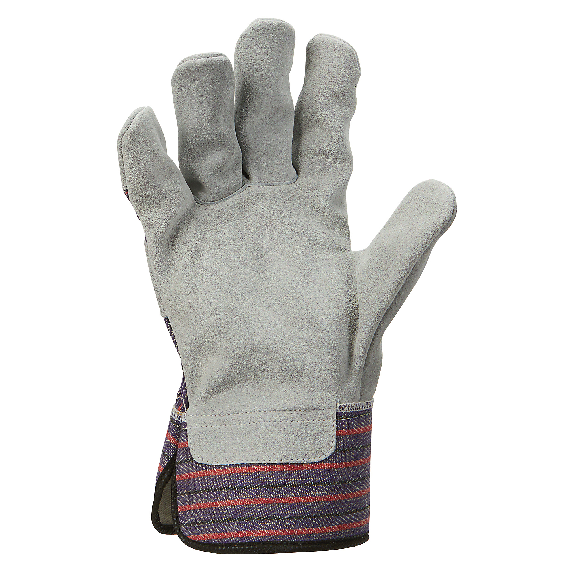 Ironton Work Gloves with Split Cowhide Palm, 1 Pair, Gray, One Size