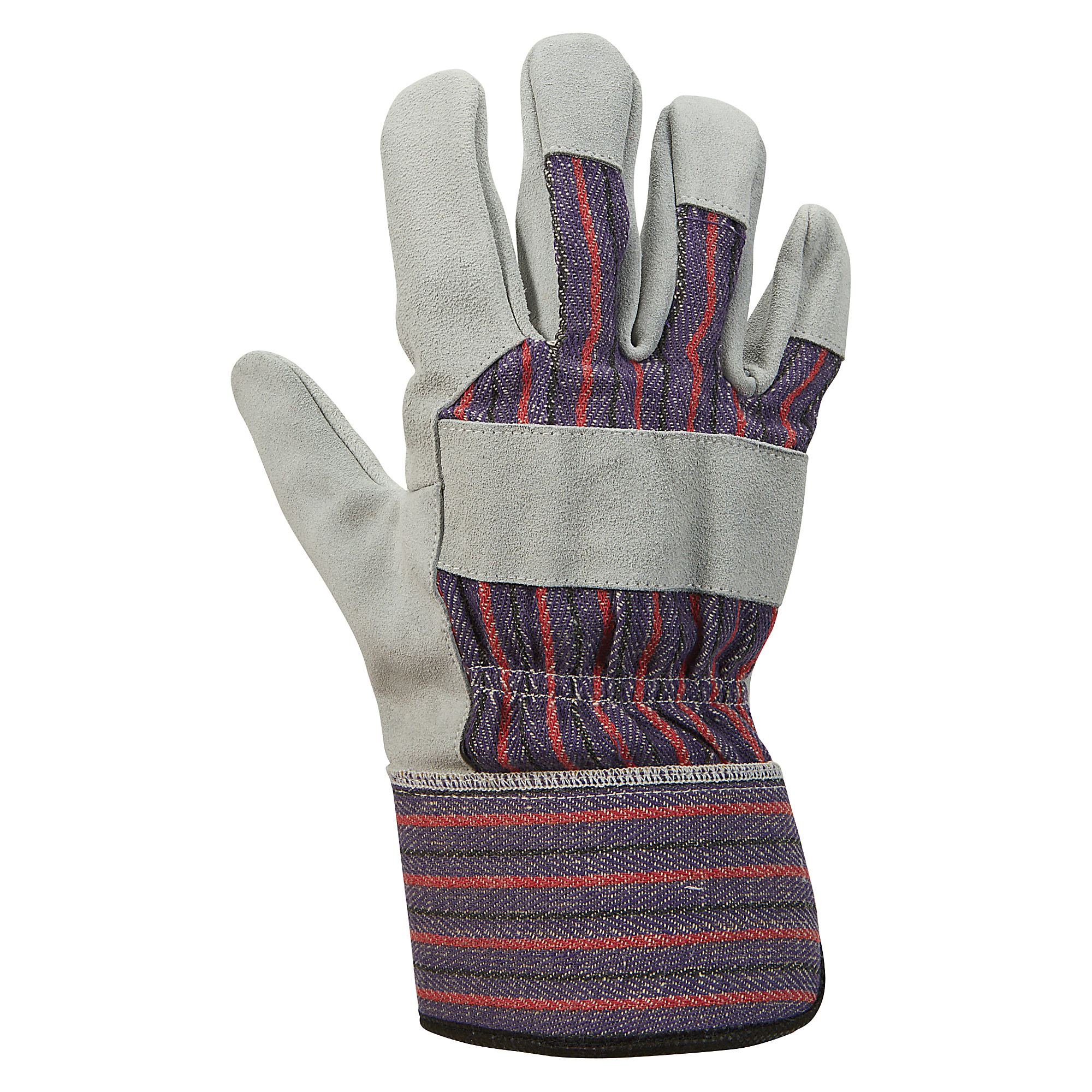 Ironton Work Gloves with Split Cowhide Palm, 1 Pair, Gray, One Size