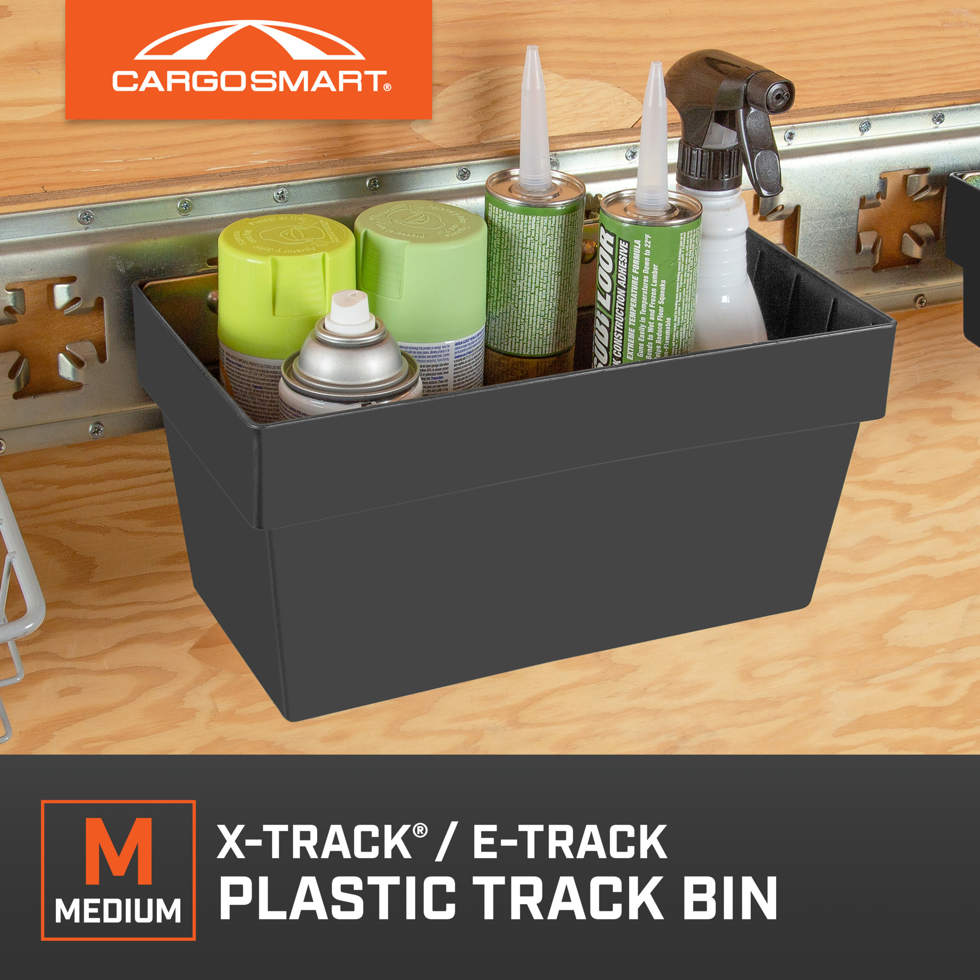CargoSmart Medium Plastic Storage Bin, 12in.W x 6in.D x 6in.H, For E-Track and - Bild 2 von 9