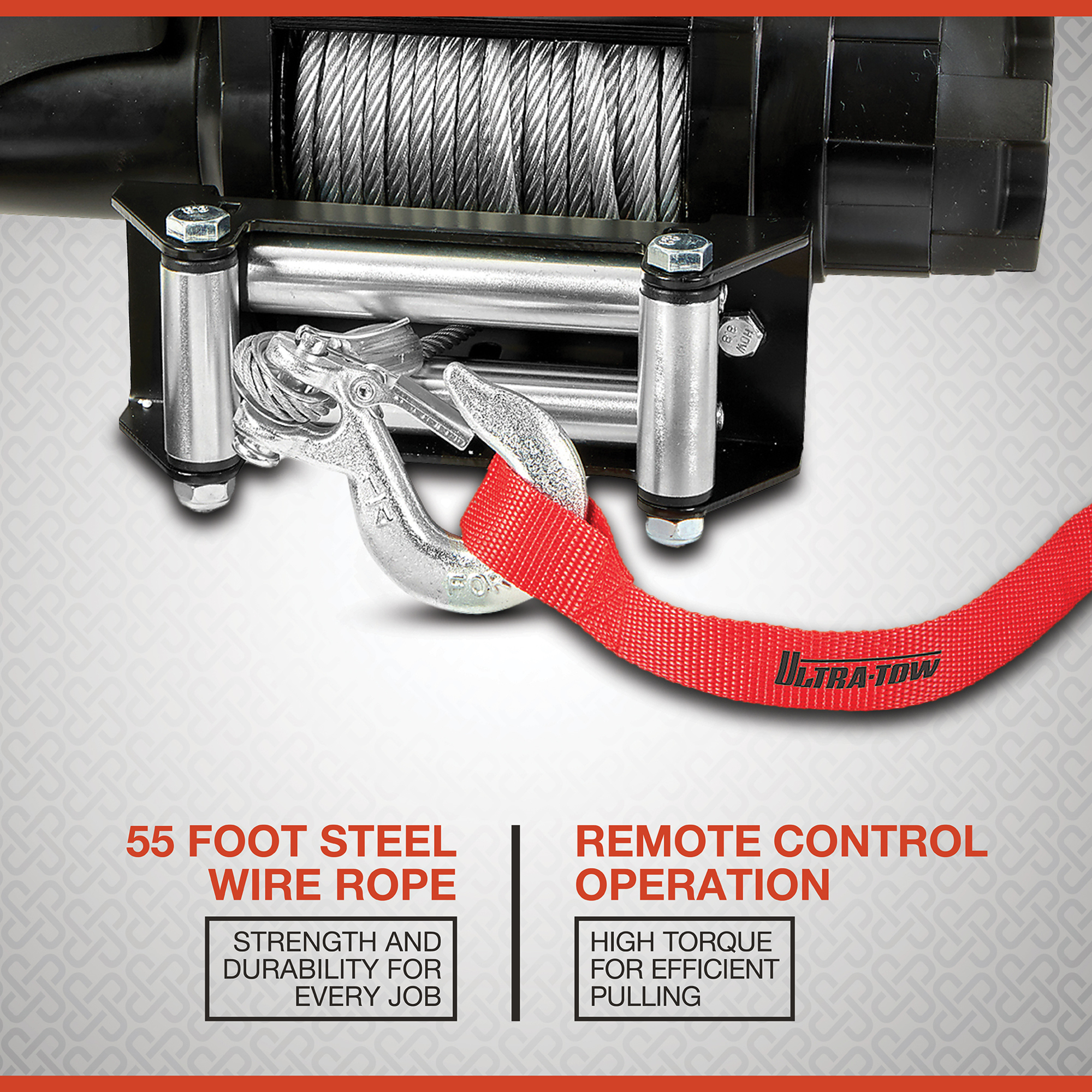 Verricello ATV/UTV Ultra-Tow 12 Volt alimentato a corrente continua, 6000 libbre Capacità, Filo Zincato - Foto 3 di 5