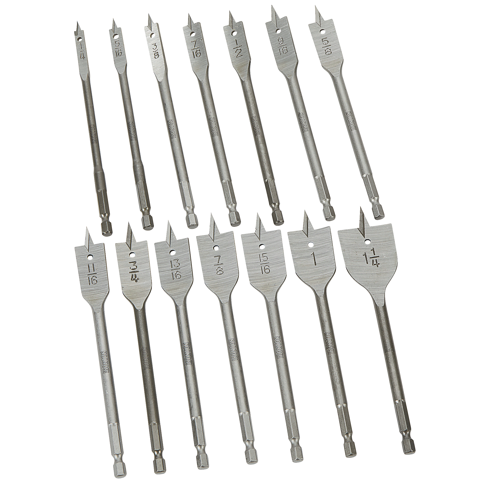 Ironton 14-Pc. Spade Drill Bit Set