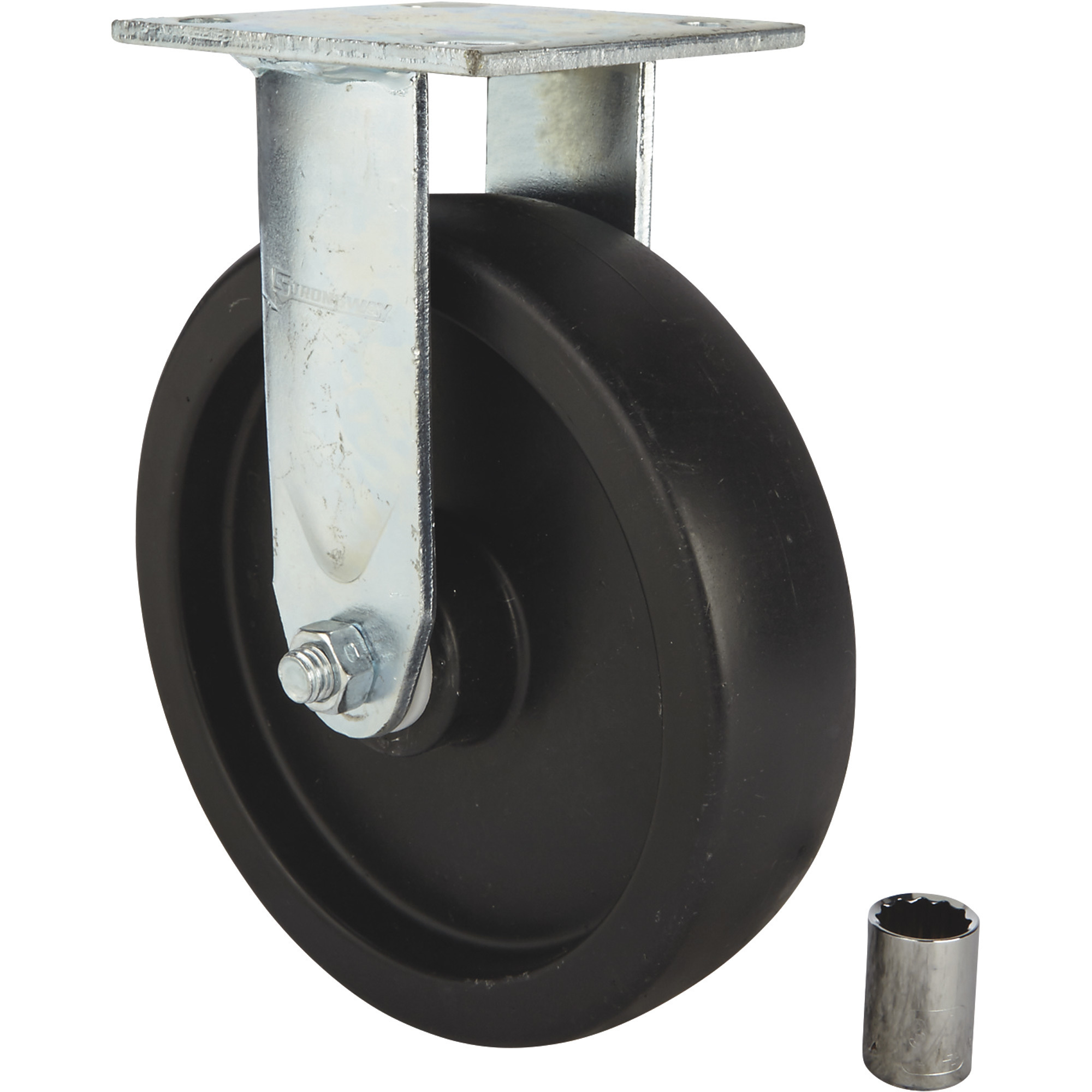 Strongway Heavy-Duty 8in. Rigid Nonmarking Polyolefin Caster, 800-Lb. Capacity,