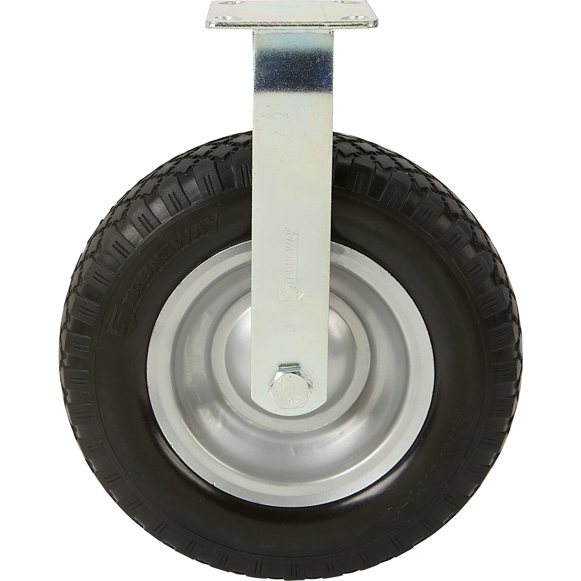 Strongway 12in. Rigid Flat-Free Solid Polyurethane Caster, 450-Lb. Capacity,