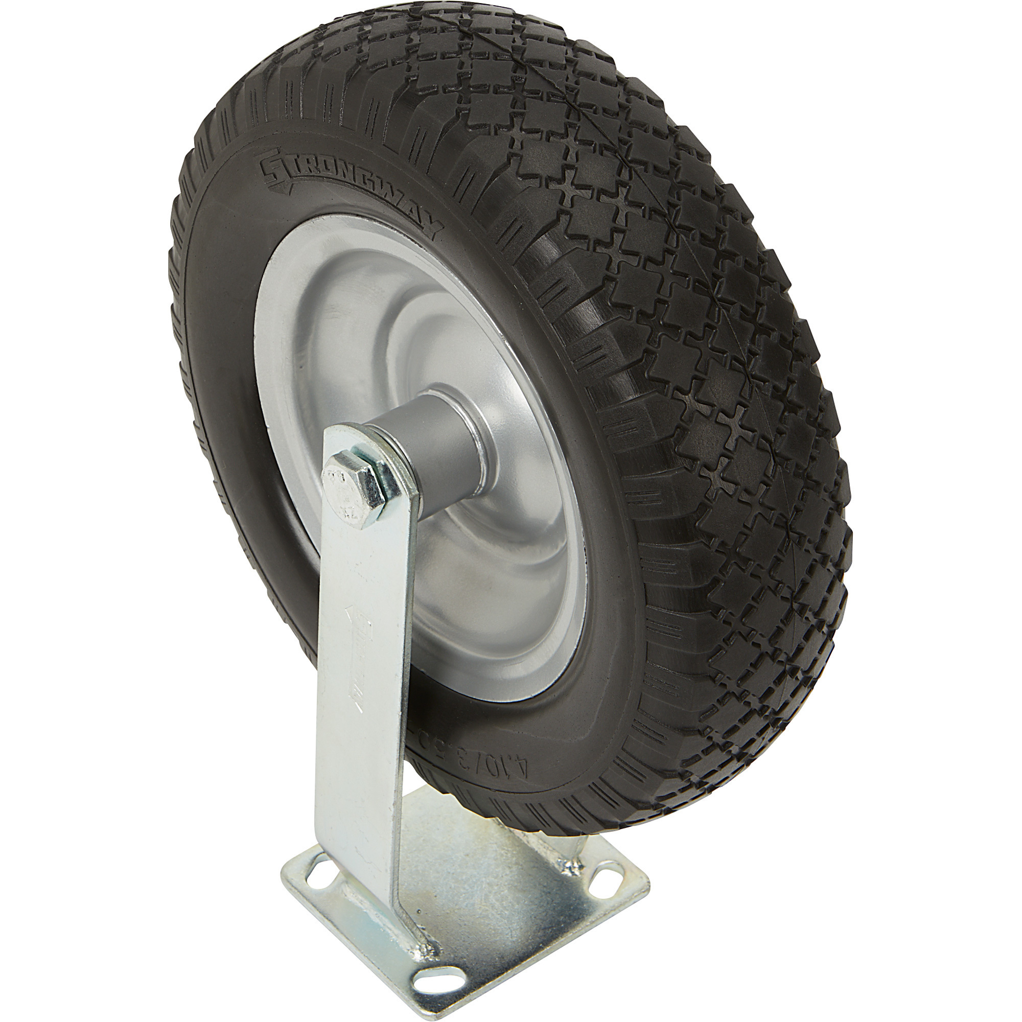 Strongway 12in. Rigid Flat-Free Solid Polyurethane Caster, 450-Lb. Capacity,