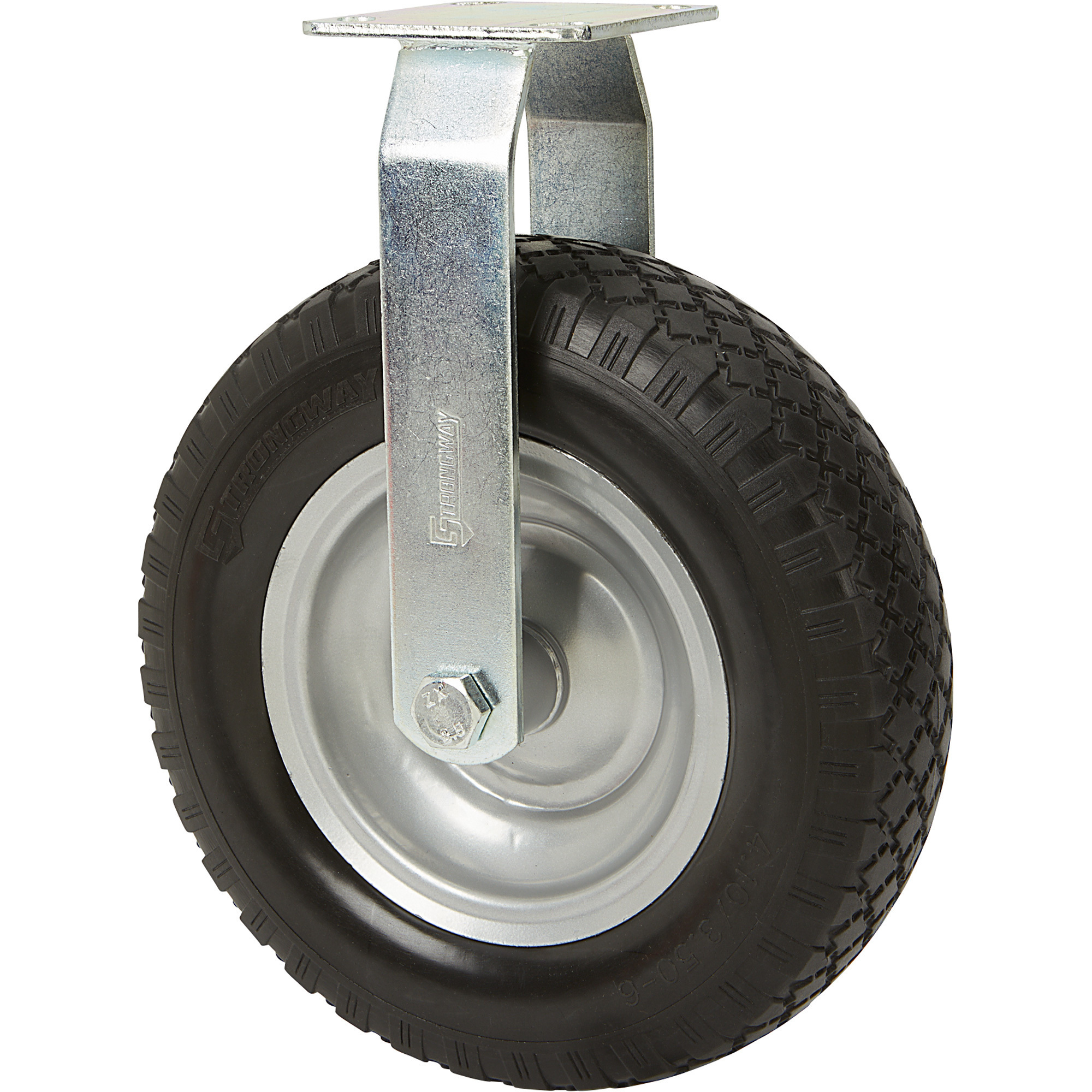 Strongway 12in. Rigid Flat-Free Solid Polyurethane Caster, 450-Lb. Capacity,