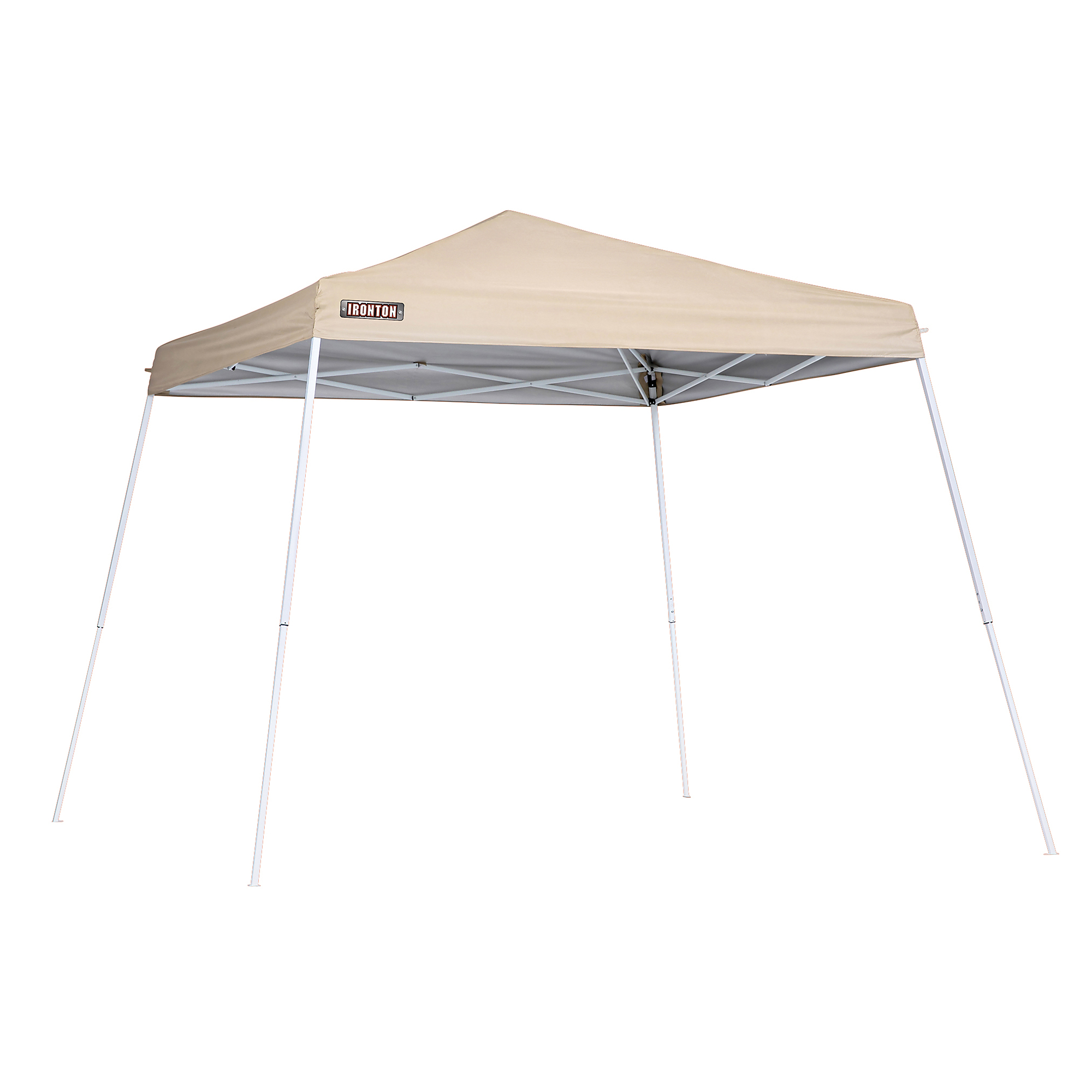 Ironton Instant Canopy, 10ft. x 10ft., Slant Leg, Khaki, Model# F001