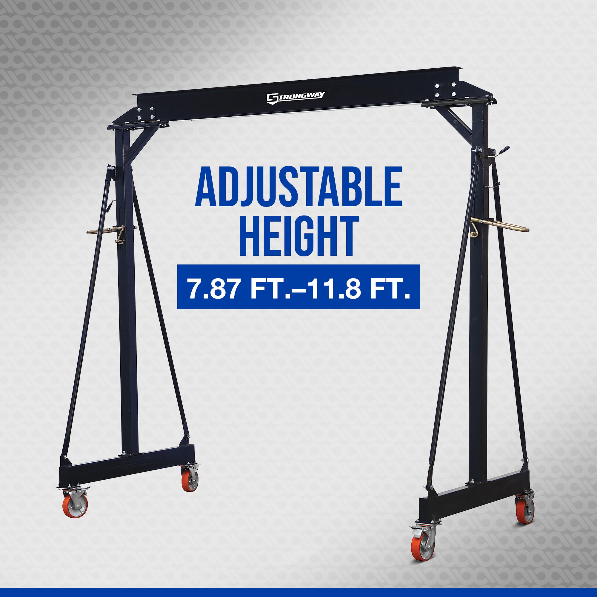 Strongway Adjustable Gantry Crane, 2000-Lb. Capacity, 7.87–11.9ft. Lift - Picture 2 of 10