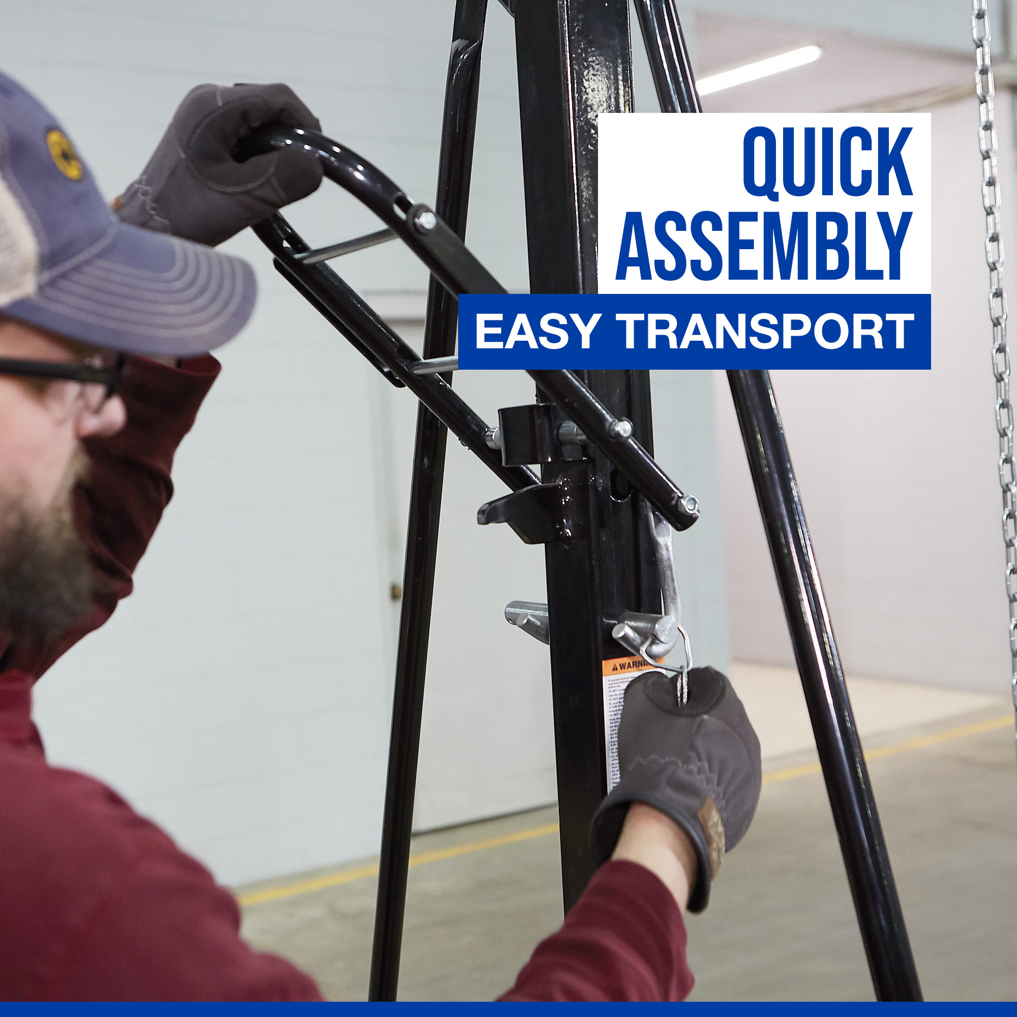 Strongway Adjustable Gantry Crane, 2000-Lb. Capacity, 7.87–11.9ft. Lift - Picture 4 of 10