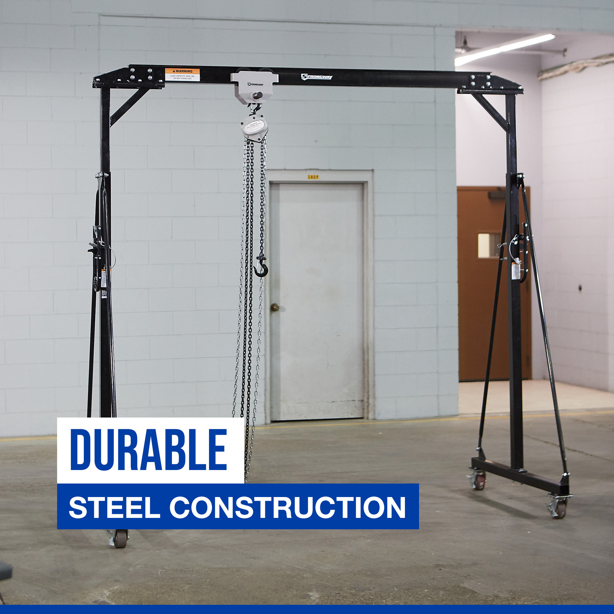 Strongway Adjustable Gantry Crane, 2000-Lb. Capacity, 7.87–11.9ft. Lift - Picture 5 of 10