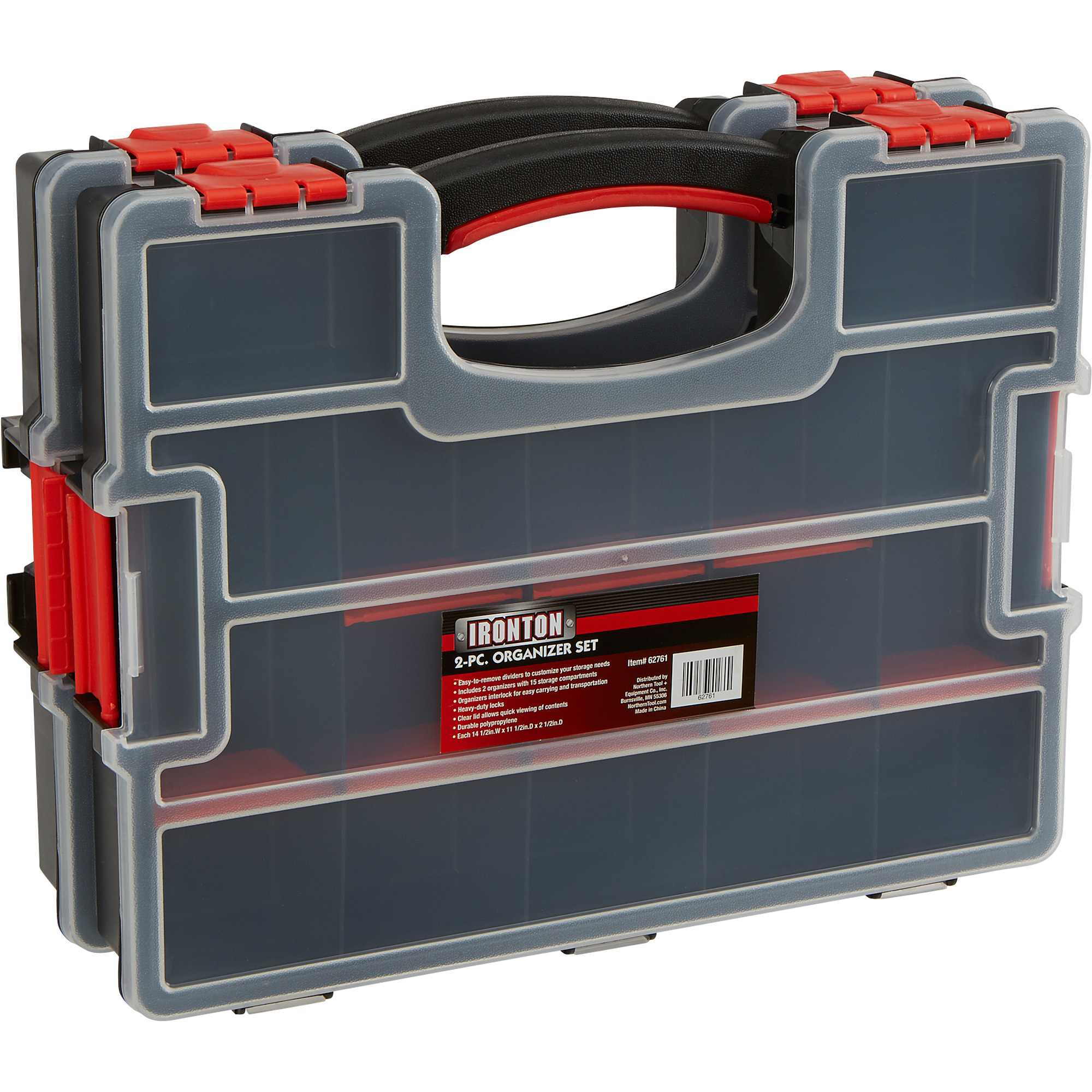 Ironton 2-Pc. Organizer Set, 14-1/2in.W x 11-1/2in.D x 2-1/2in.H, 15