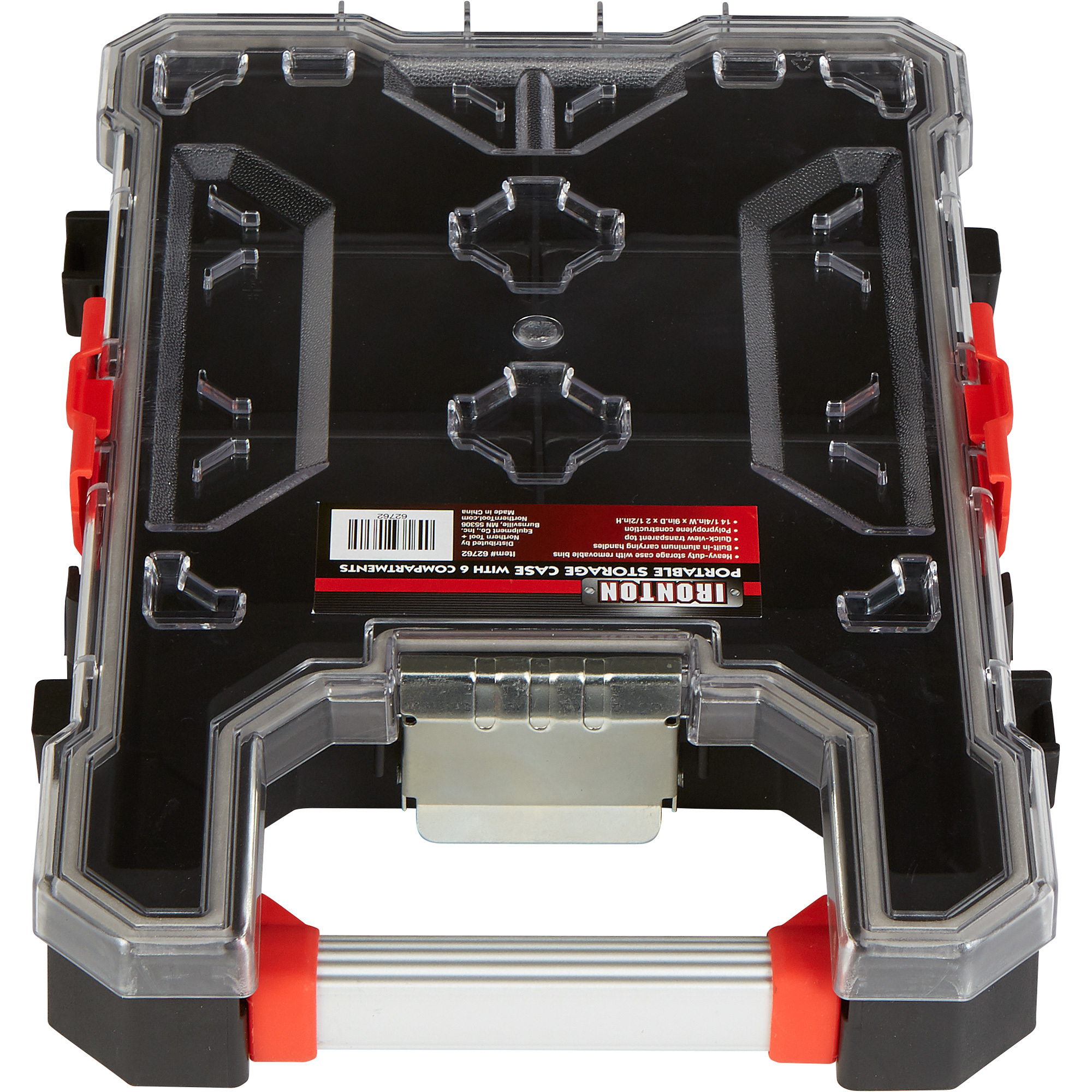 Ironton Portable Storage Case with 6 Compartments, 14-1/4in.W x 9in.D x - Picture 5 of 9