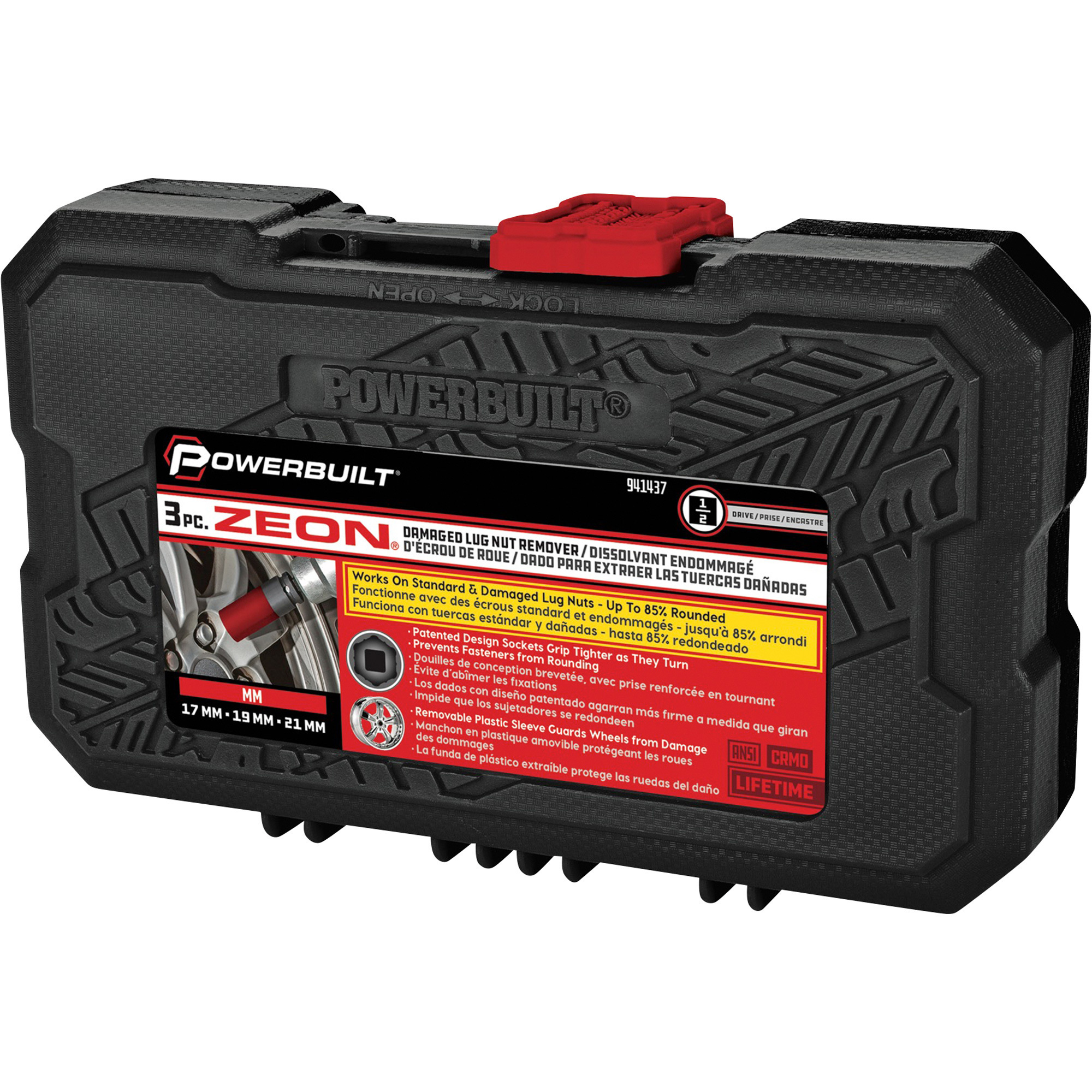 Powerbuilt Zeon Wheel Lug Nut Socket Set, 3-Pc., Metric Powerbuilt Zeon Wheel Lug Nut Socket Set, 3-Pc., Metric