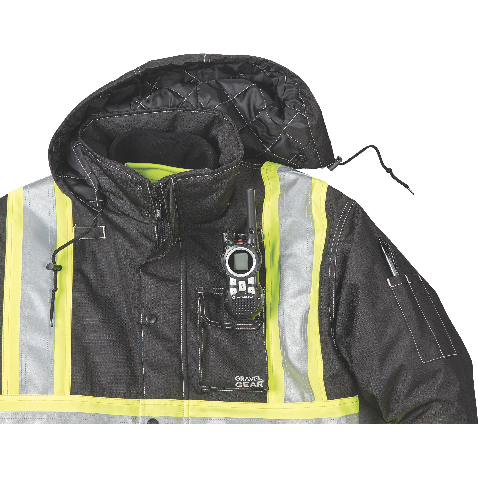 Gravel Gear Men's Class 1 High Visibility 3-in-1 Bomber Jacket, Lime, Medium - Picture 3 of 12