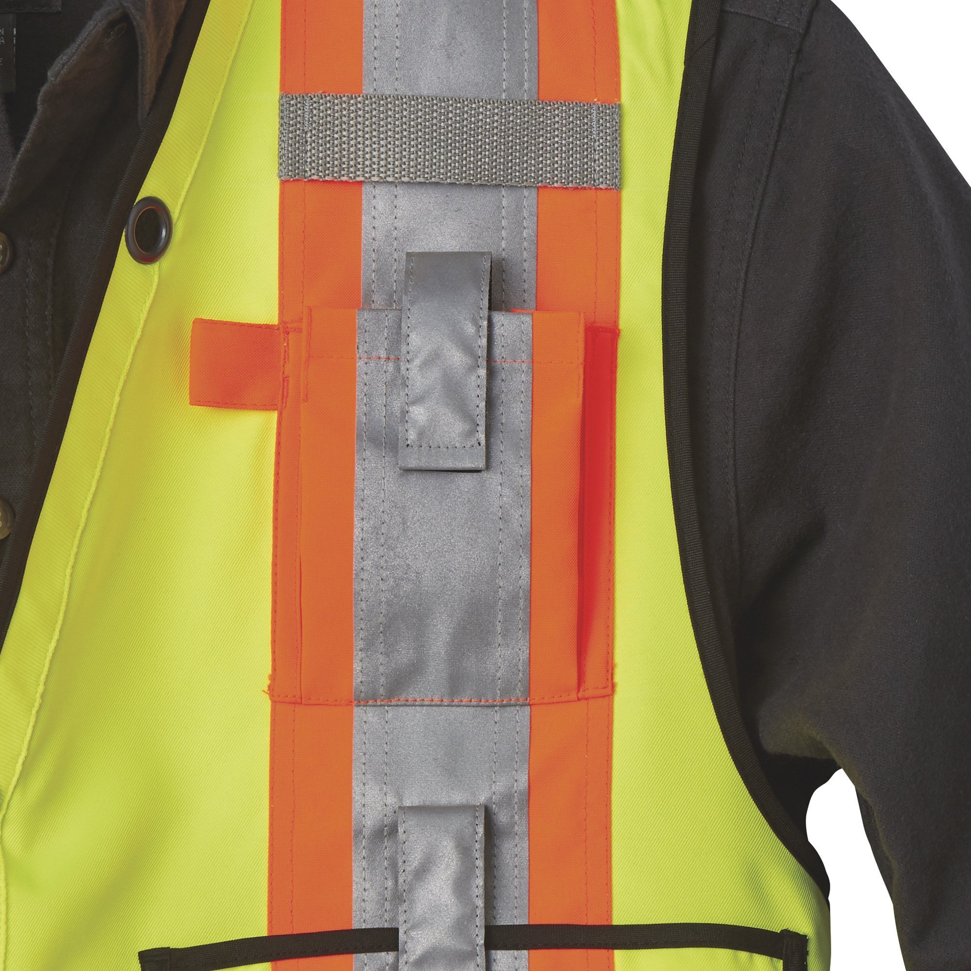 Gravel Gear Men's Class 2 High Visibility Surveyor-Style Safety Vest, Lime, - Picture 8 of 11