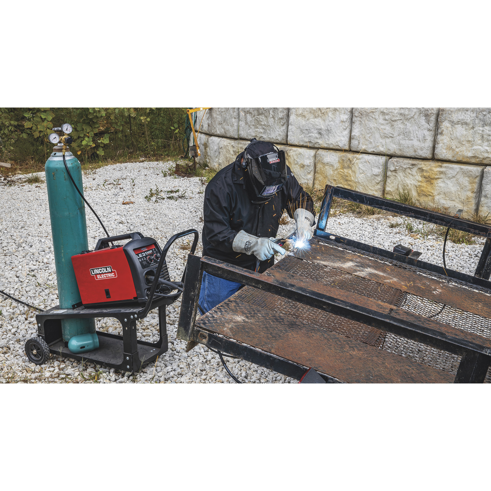 Lincoln Electric stoffgefütterte Leder Schweißerhandschuhe, grau, Einheitsgröße, - Bild 5 von 9