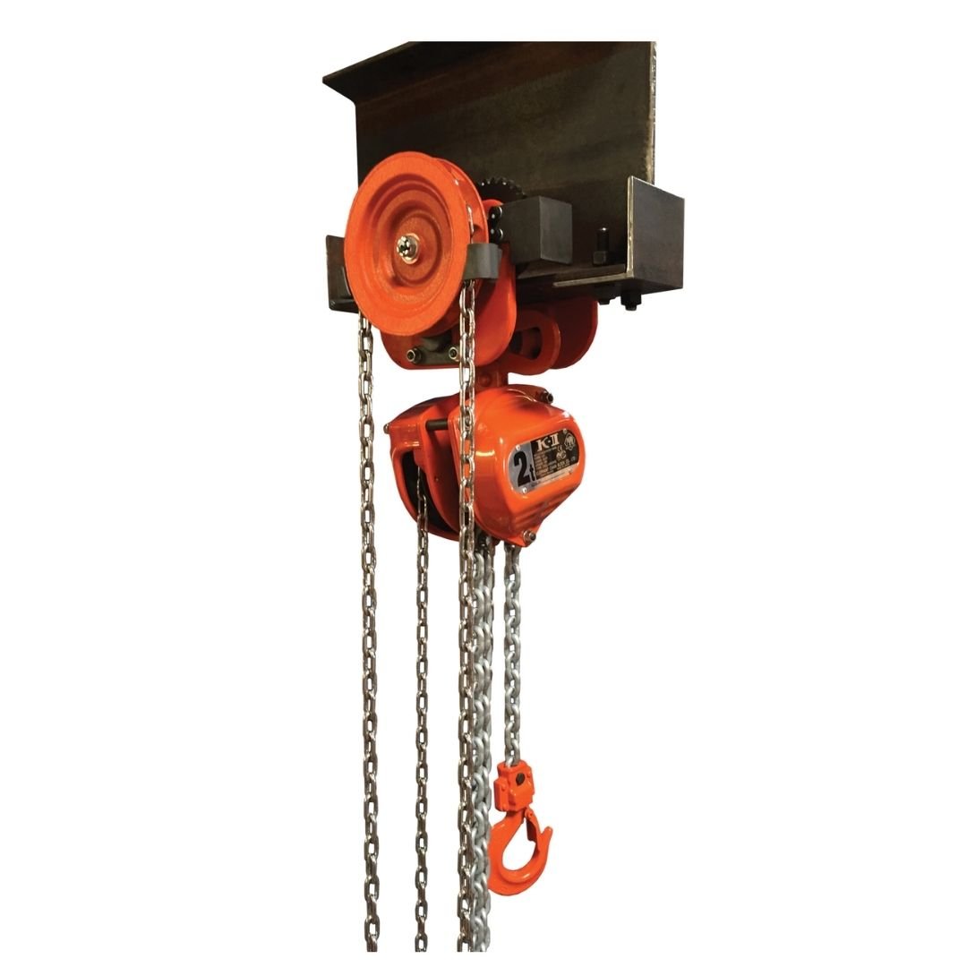 ElephantLifting, Integral chain hoist with push trolley, Power Source Manual Gear, Capacity 11000 lb, Lift Height 10 ft, Model HP100