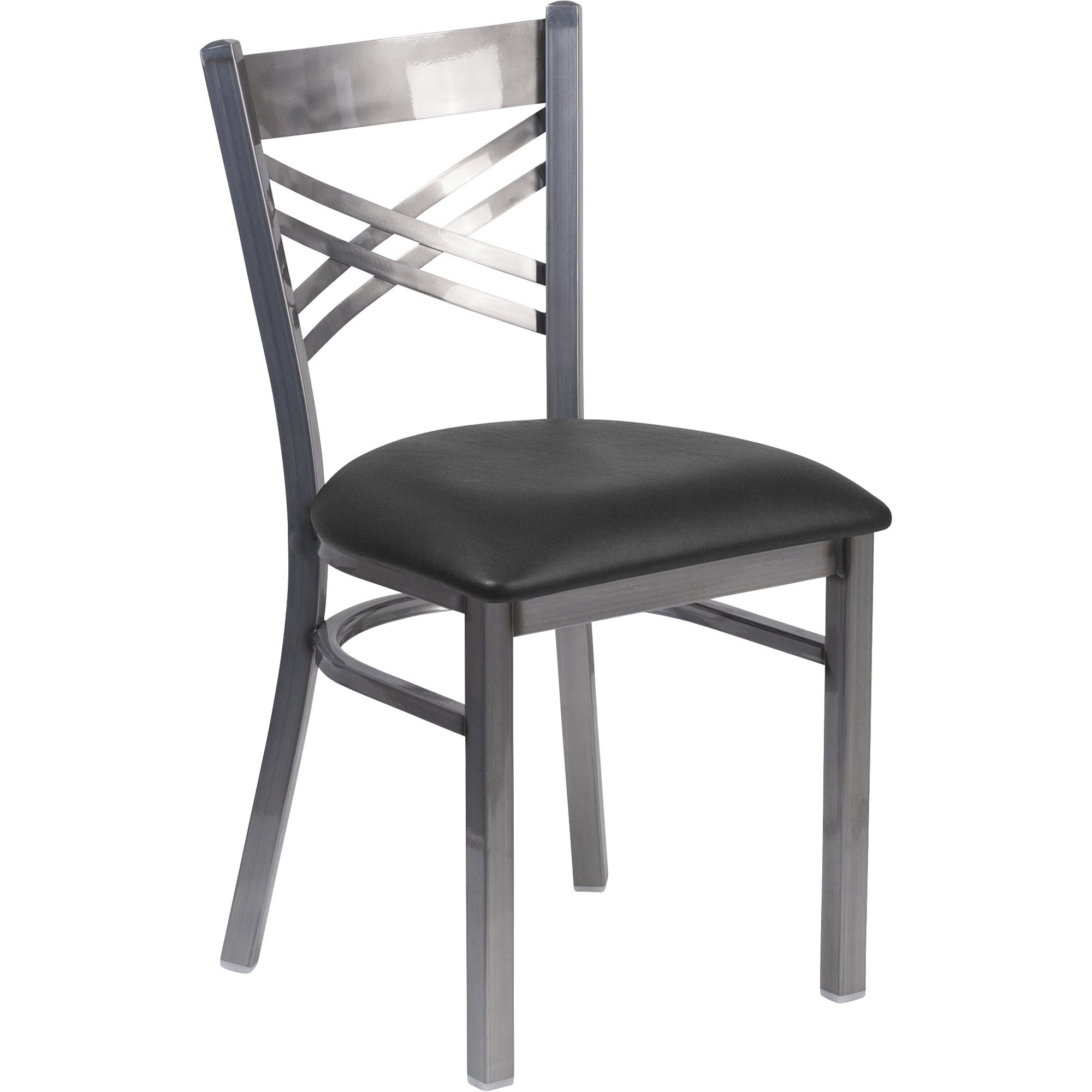 Flash Furniture Clear Coated X Back Metal Restaurant Chair