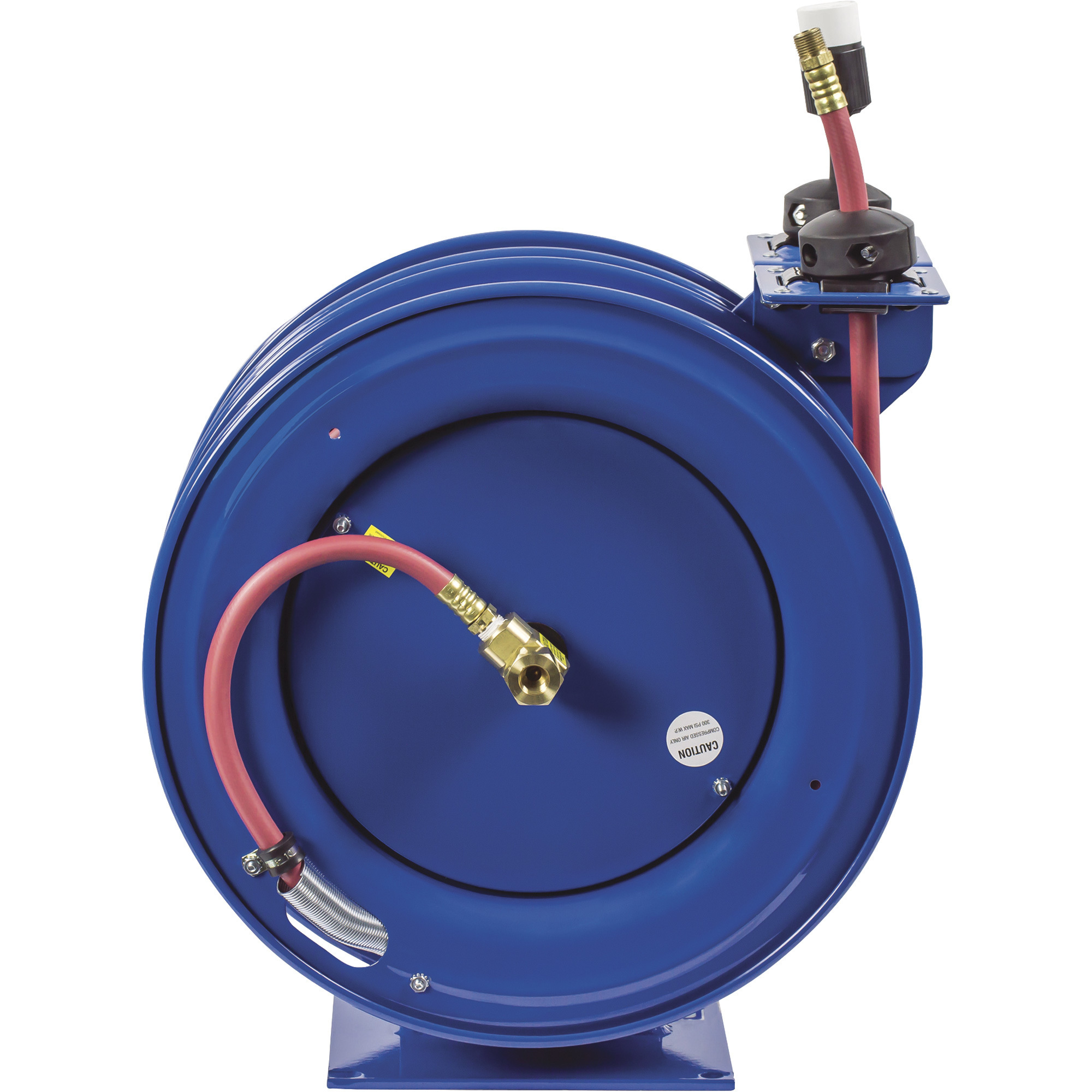 Klutch Auto Rewind Air Hose Reel - with 3/8in. x 50ft. Hybrid