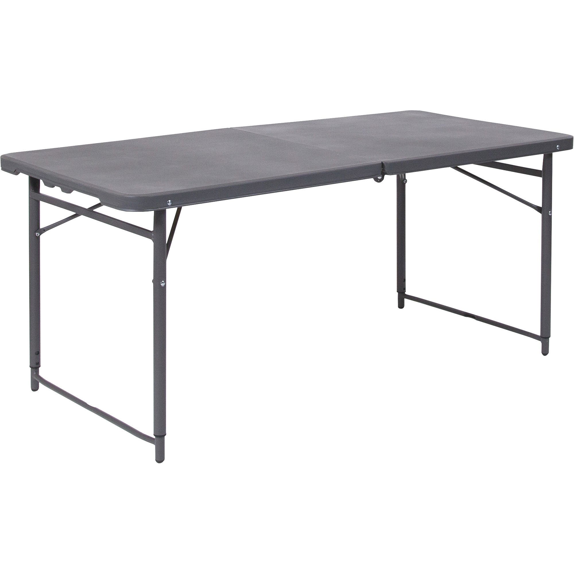 Flash Furniture Plastic Rectangular Folding Table — 23 1/2in.W x 48 1/4in.D x 21 1/2in.– 29 1/2in.H