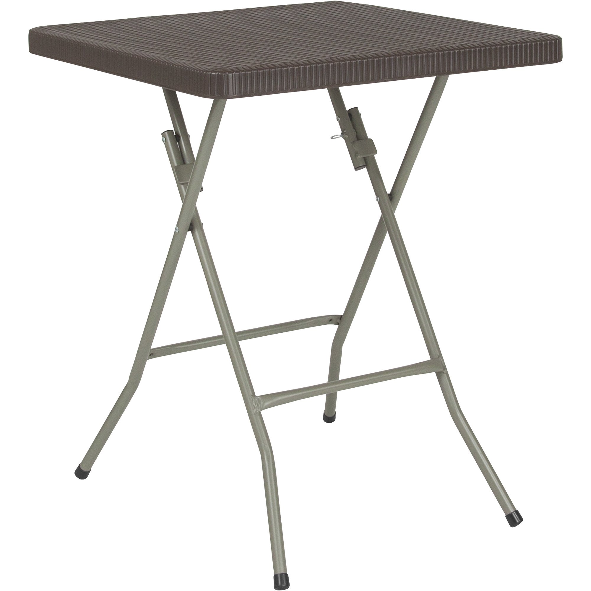 Flash Furniture Rattan Folding Table — Brown