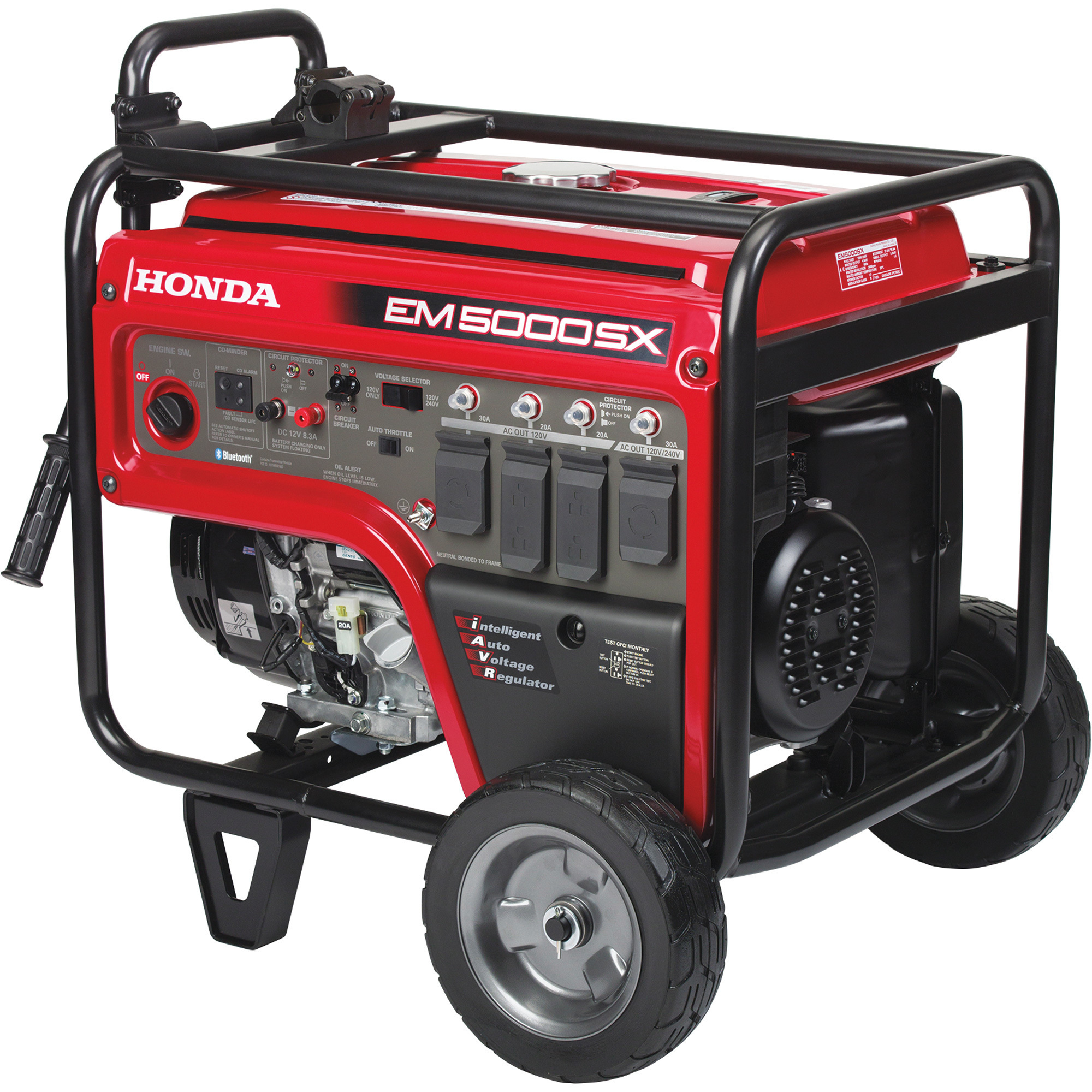 Honda EM5000S iAVR Series Portable Generator, 5000 Surge Watts, 4500 ...