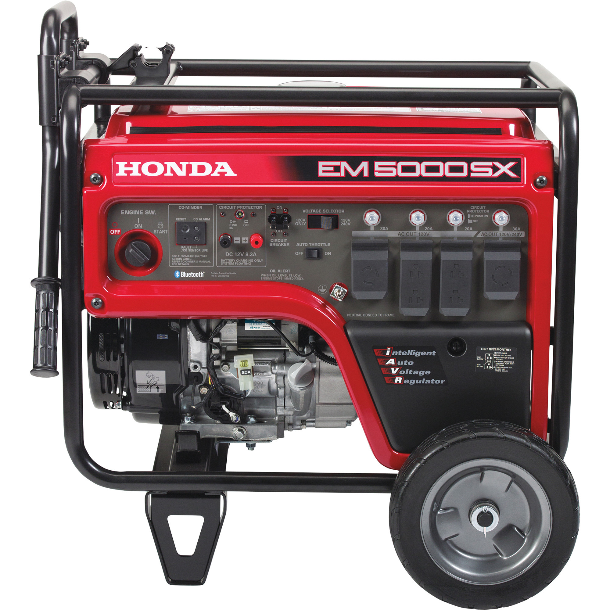 Honda EM5000S iAVR Series Portable Generator, 5000 Surge Watts, 4500 ...