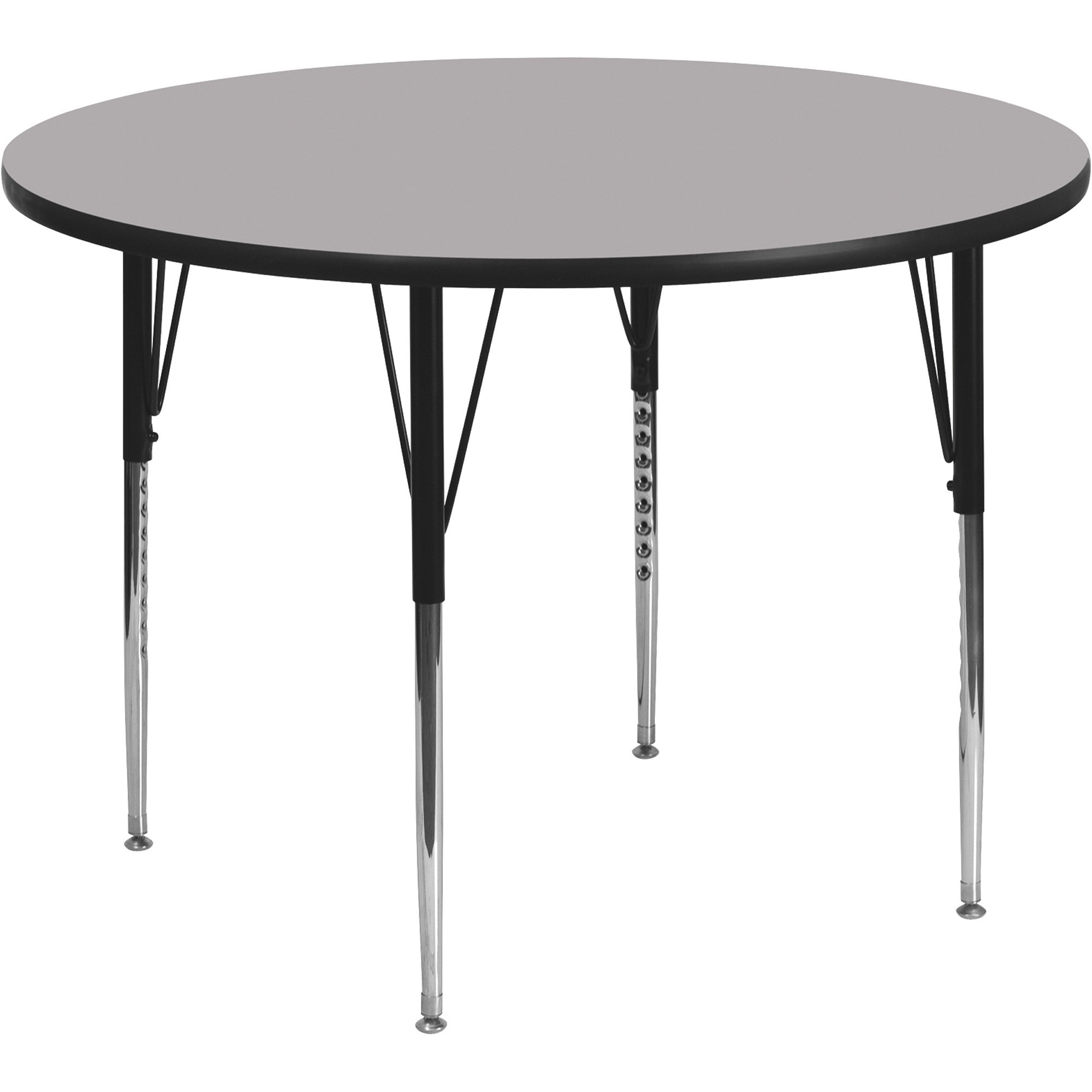 Flash Furniture Round Activity Table with Height-Adjustable Legs — 42in.W x 42in.D x 21 1/4–30 1/8in.H