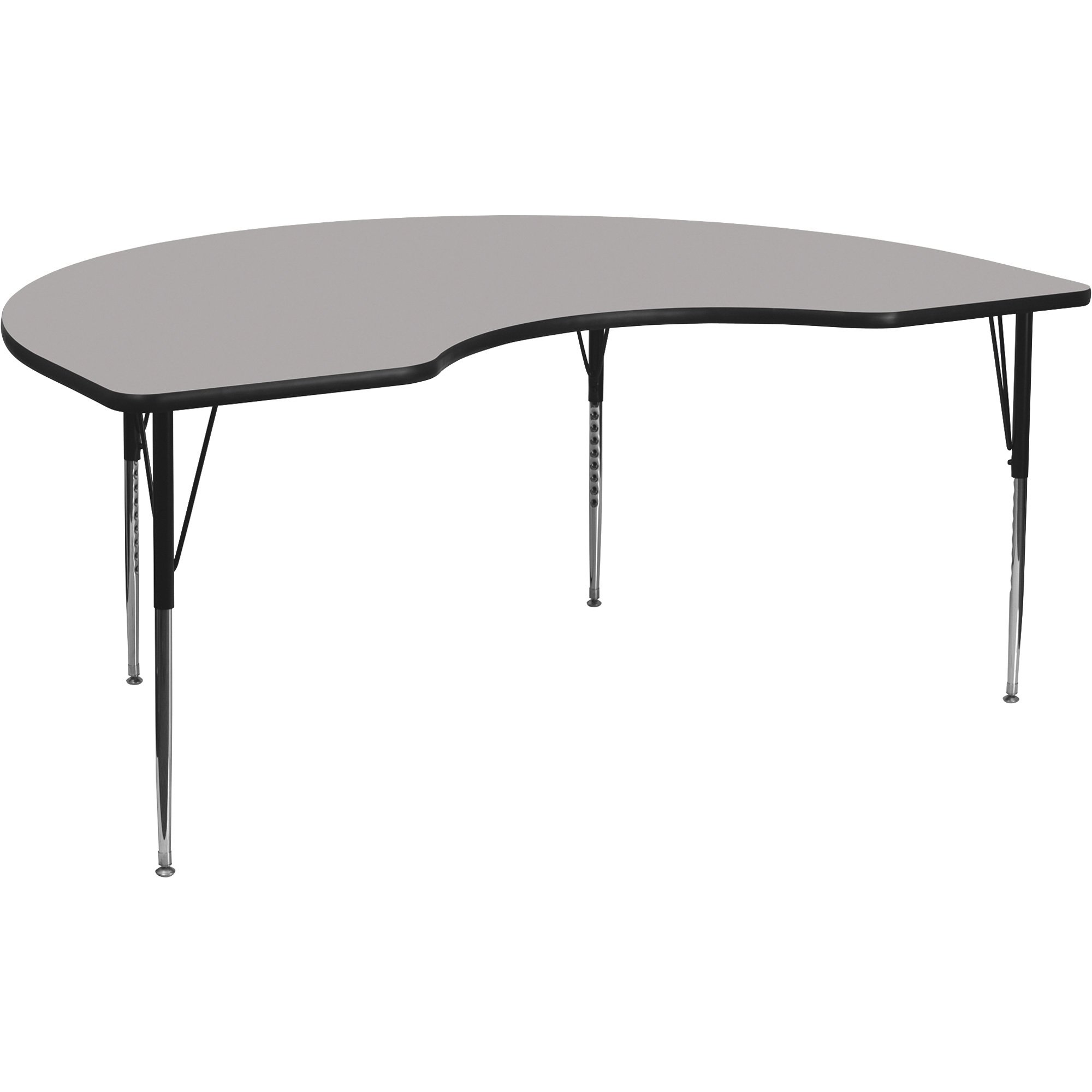 Flash Furniture Height-Adjustable Kidney-Shaped Activity Table — 48in.W x 96in.D