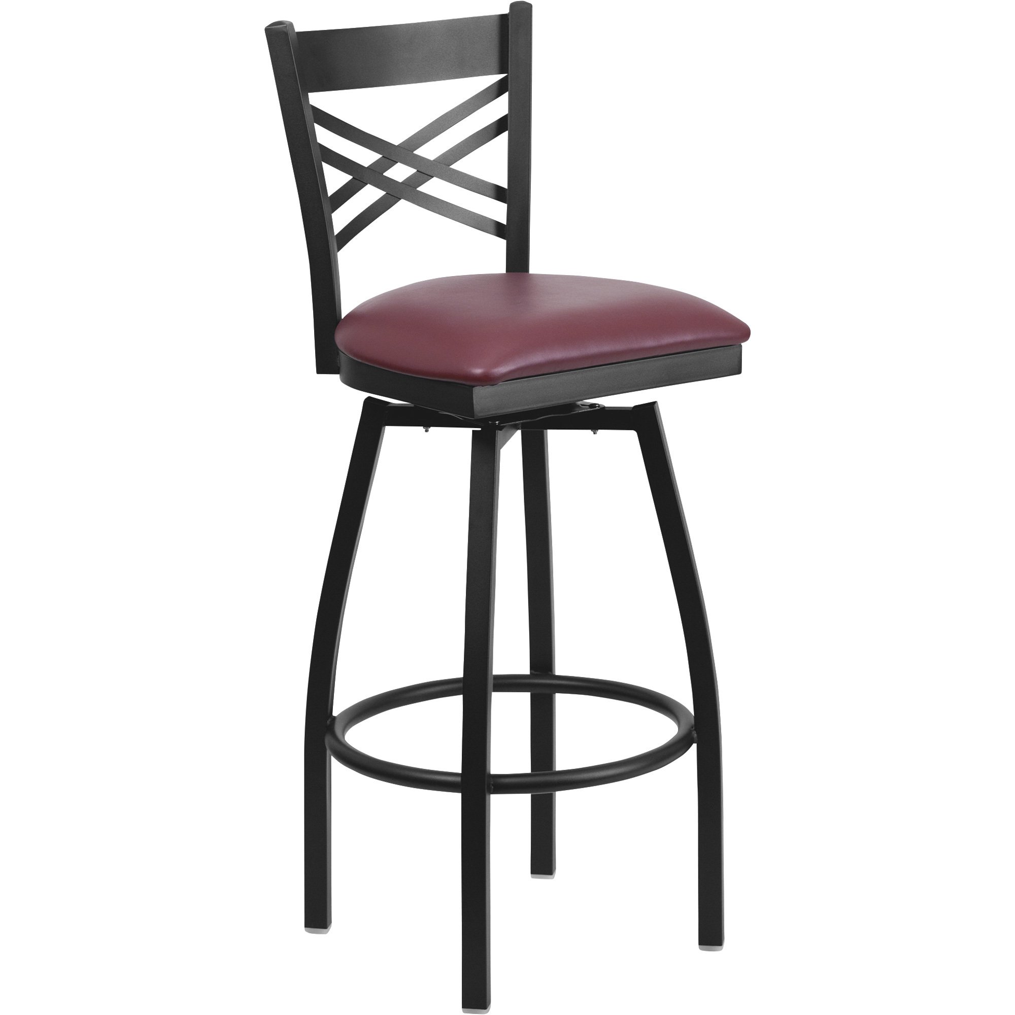 Flash Furniture Black X-Back Metal Swivel Stool — 500-Lb. Capacity