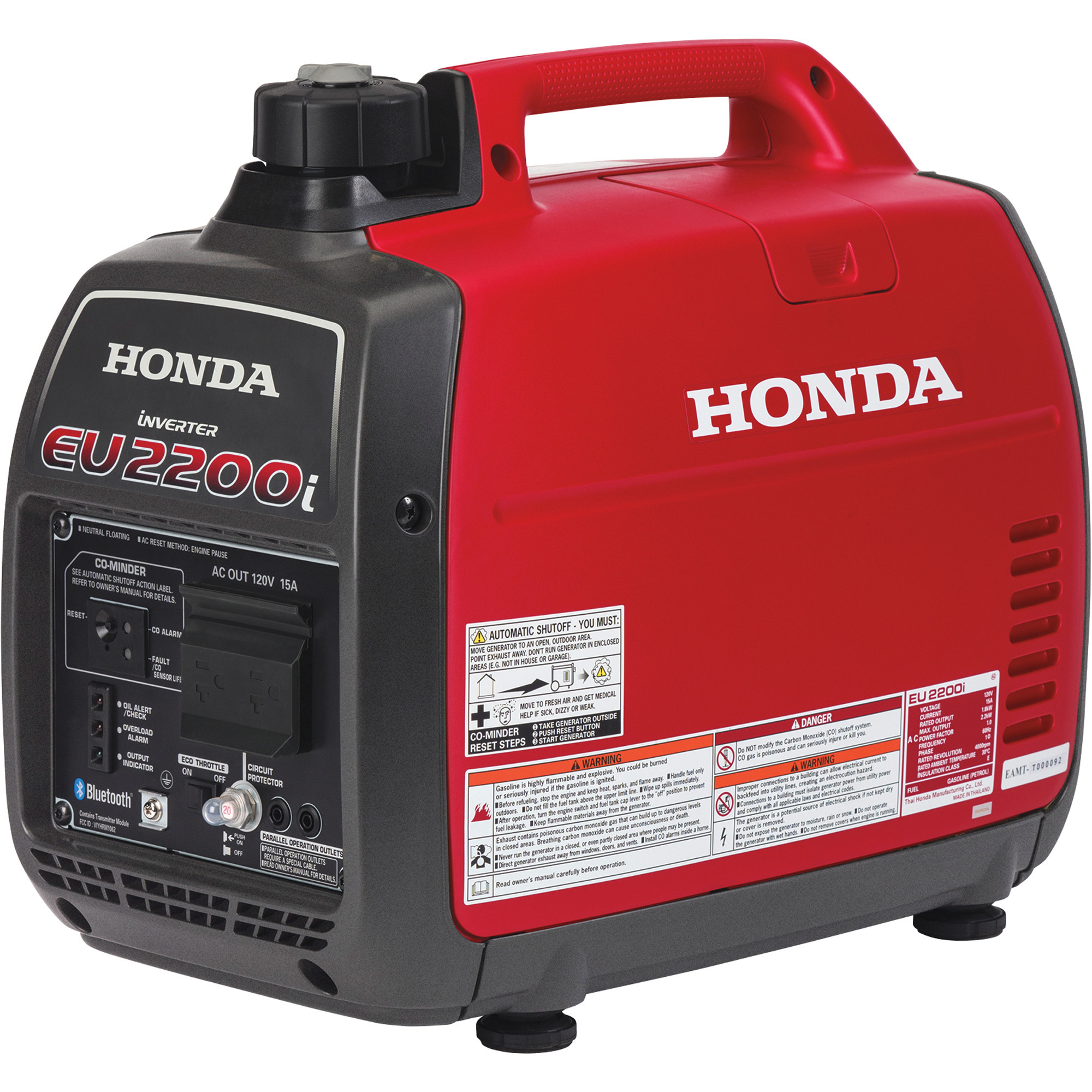 Honda Inverter Generator, 2200 Surge Watts, 1800 Rated Watts, Model