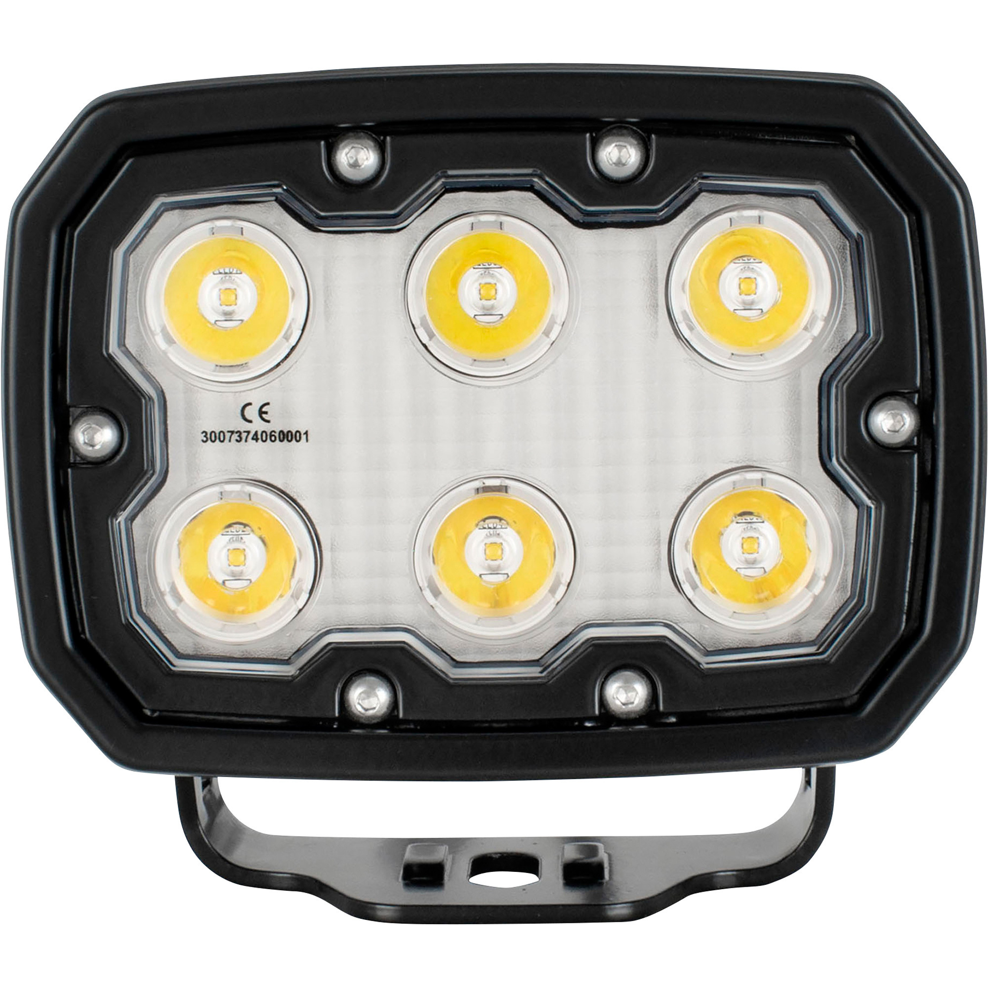 Vision X Duralux LED Flood Work Light - 40° Beam, 6 LEDs, 30W, Rectangle, Clear Lens, Permanent Mount, Model# DURA-640