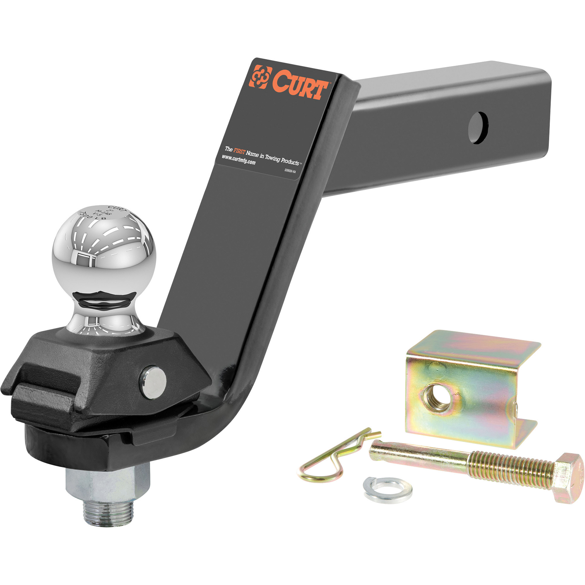 CURT RockerBall Cushion Hitch With 2in. Ball, 2in. Shank, 7500 Lbs. MGTW, 5in. Drop, Model# 45144
